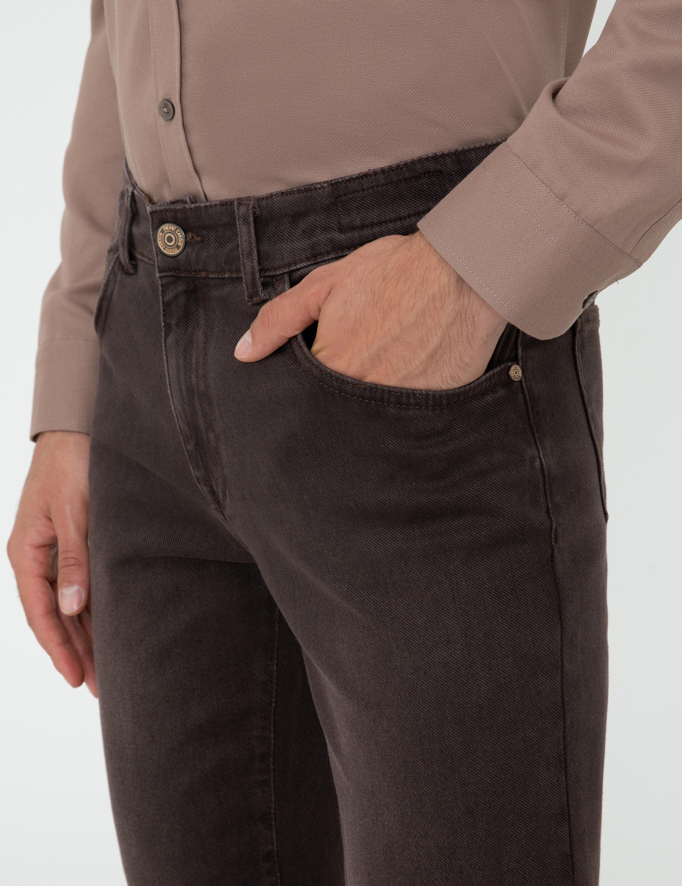 Kahverengi Slim Fit Jean Pantolon