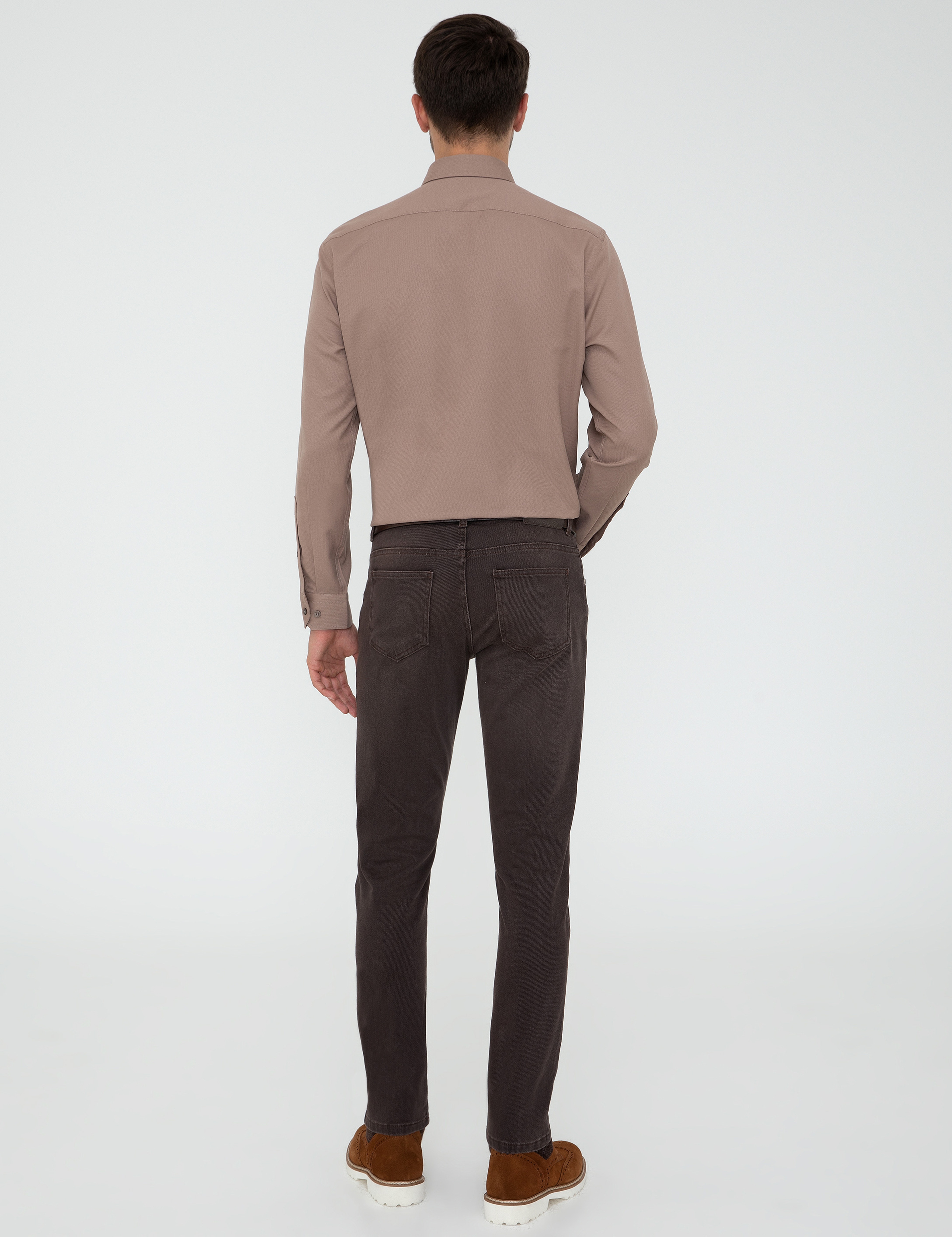Kahverengi Slim Fit Jean Pantolon - Image 3