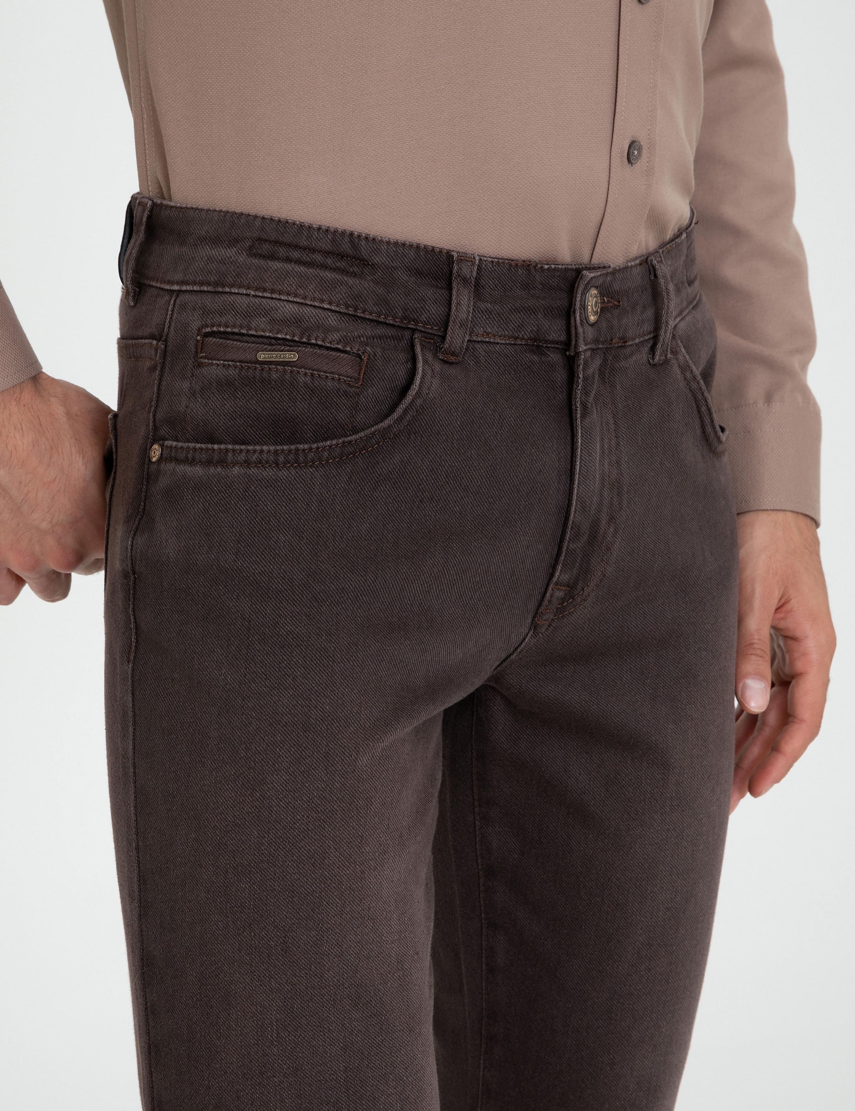 Kahverengi Slim Fit Jean Pantolon