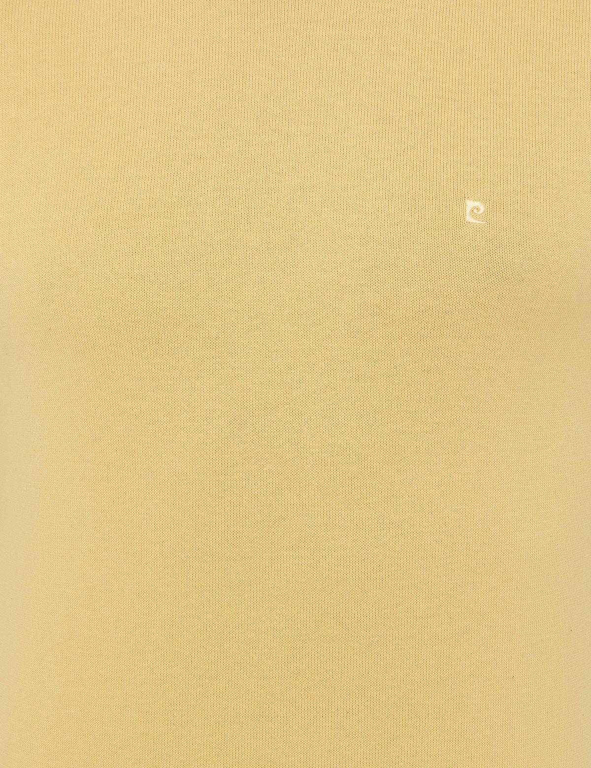 Açık Sarı Slim Fit Bisiklet Yaka Basic Triko Kazak - 50237801113