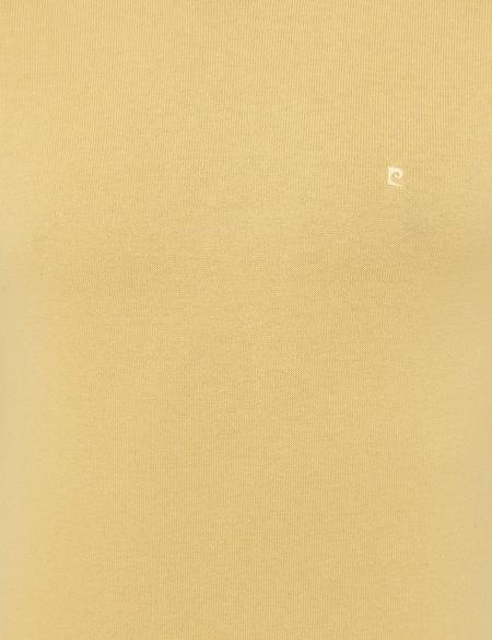 Açık Sarı Slim Fit Bisiklet Yaka Basic Triko Kazak - 50237801113