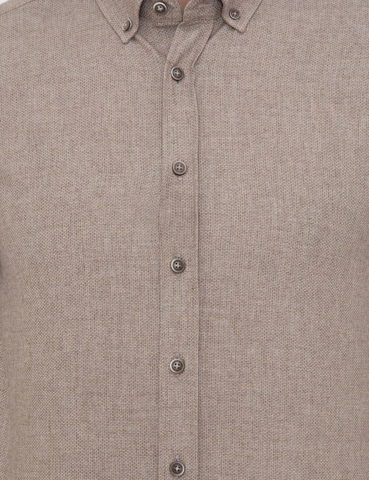 Bej Slim Fit Uzun Kollu Gömlek - 50238794028