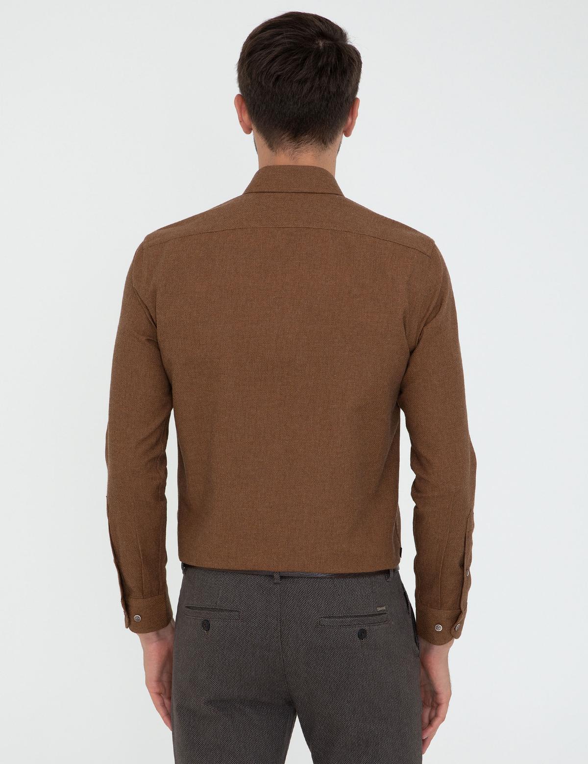 Taba Slim Fit Uzun Kollu Gömlek - 50238794055