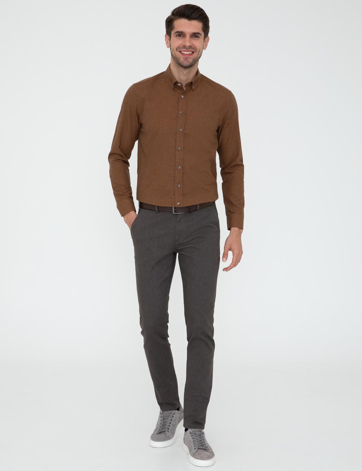 Taba Slim Fit Uzun Kollu Gömlek - 50238794055