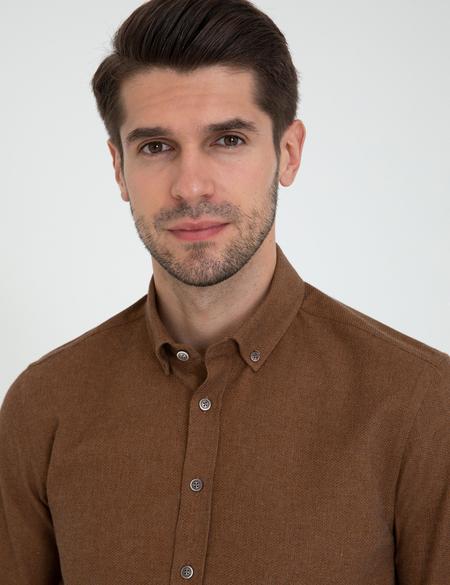 Taba Slim Fit Uzun Kollu Gömlek - 50238794055