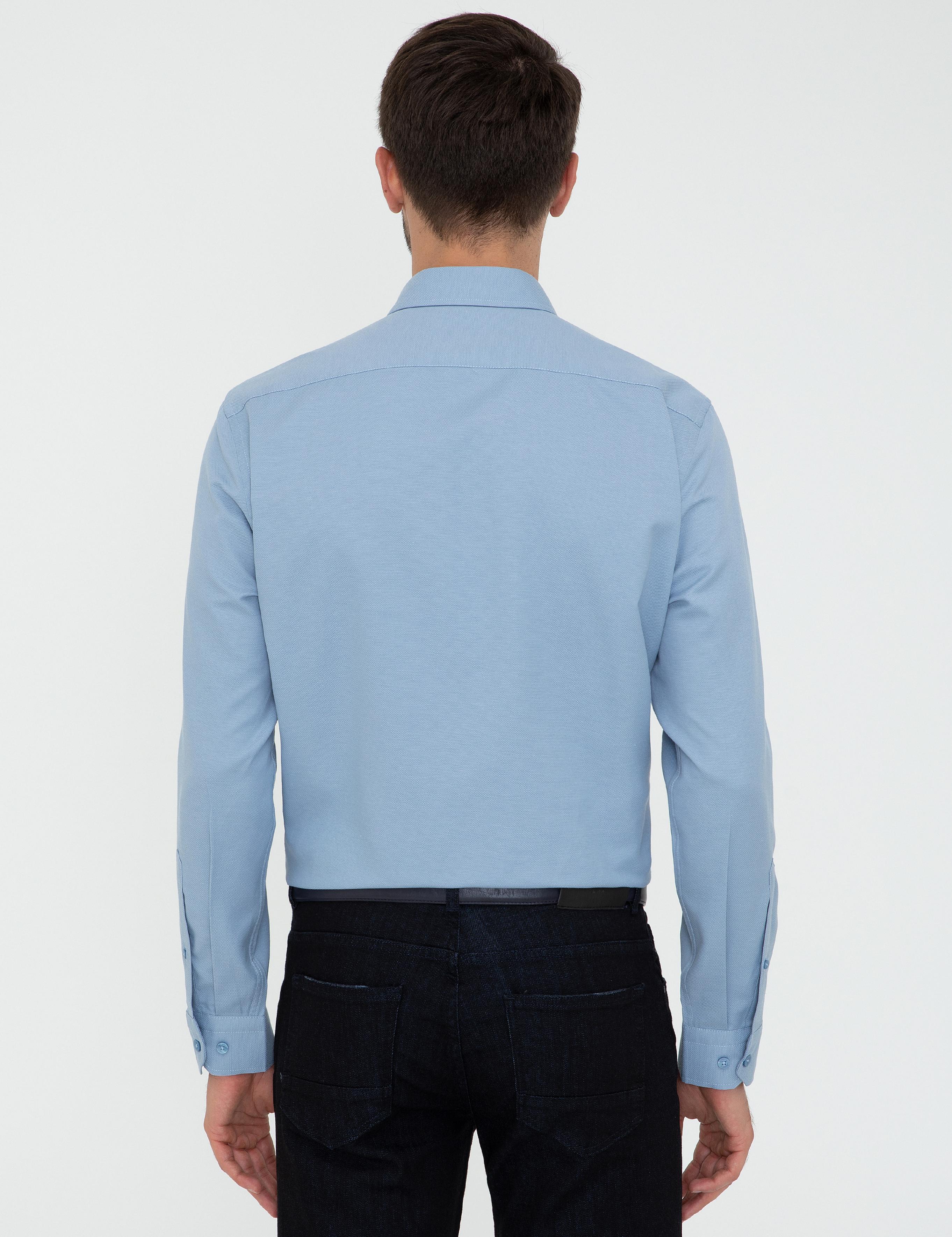 Koyu Mavi Slim Fit Oxford Gömlek