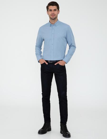 Koyu Mavi Slim Fit Oxford Gömlek - 50247983055