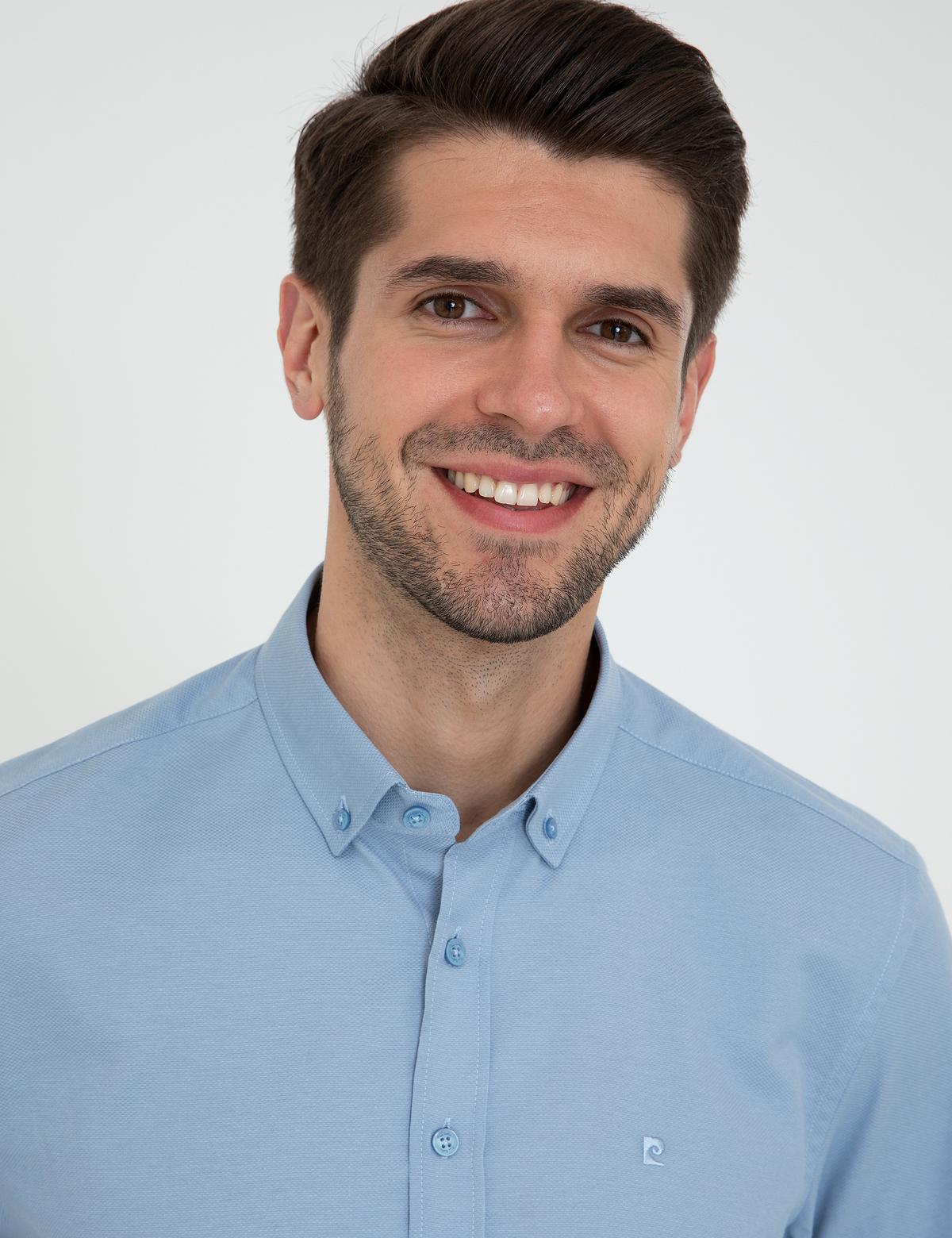 Koyu Mavi Slim Fit Oxford Gömlek - 50247983055