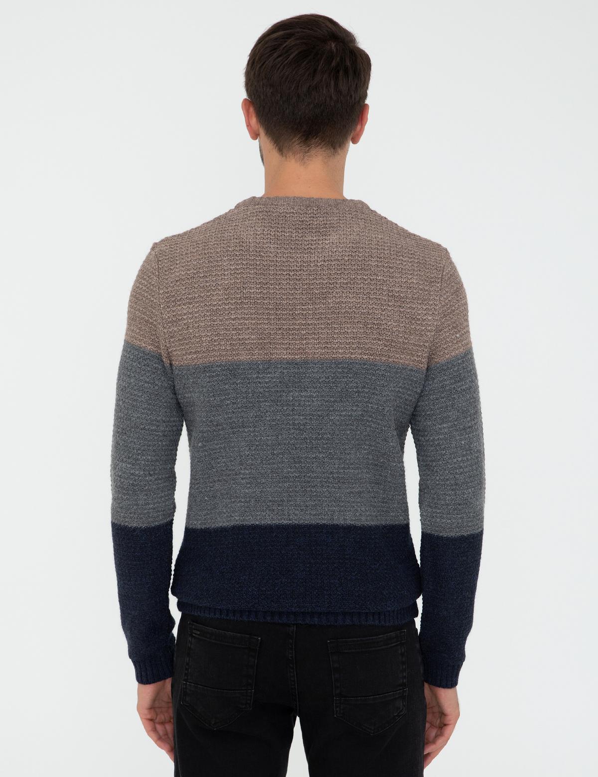 Lacivert Slim Fit Bisiklet Yaka Triko Kazak - 50241435021