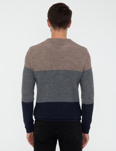 Lacivert Slim Fit Bisiklet Yaka Triko Kazak - 50241435021