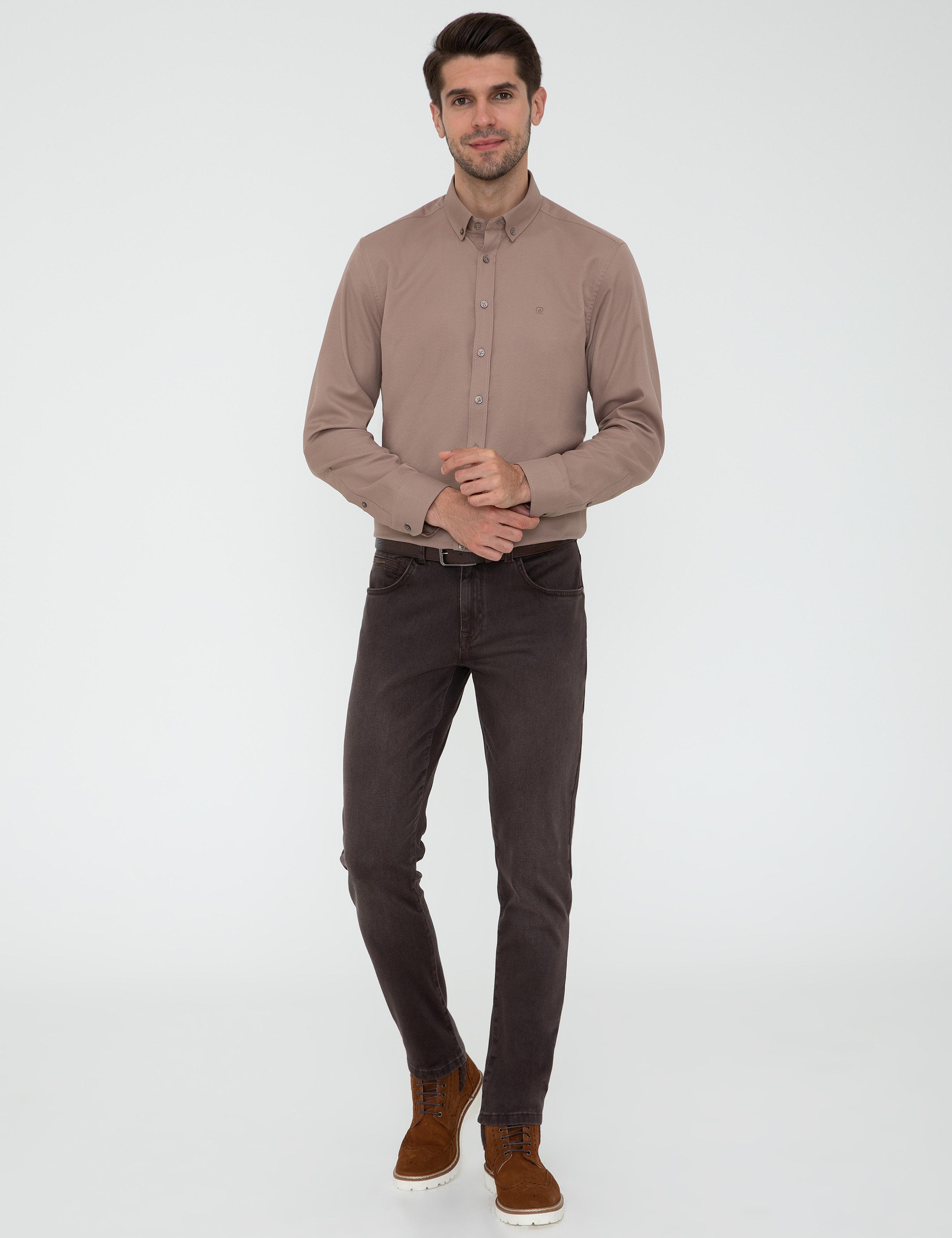 Kahverengi Slim Fit Jean Pantolon