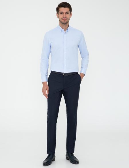 Açık Mavi Slim Fit Oxford Gömlek - 50247983001
