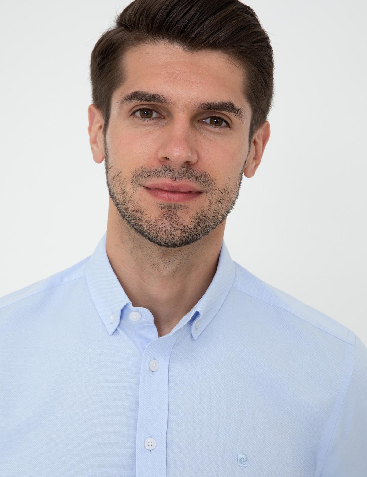 Açık Mavi Slim Fit Oxford Gömlek - 50247983001