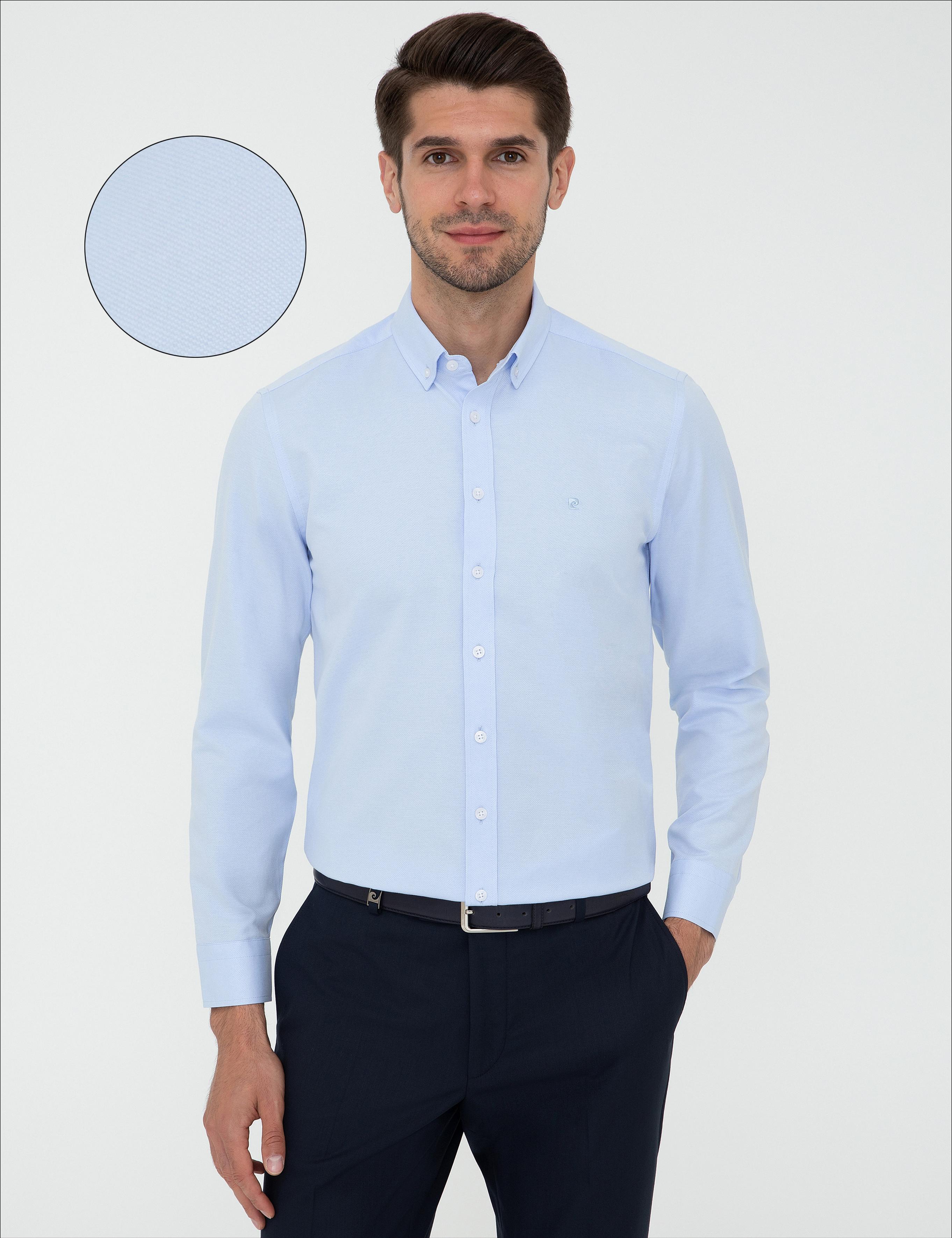 Açık Mavi Slim Fit Oxford Gömlek