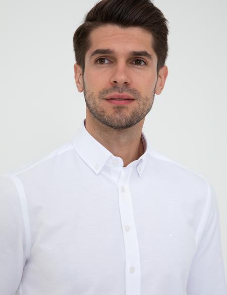 Beyaz Slim Fit Oxford Gömlek - 50247983019