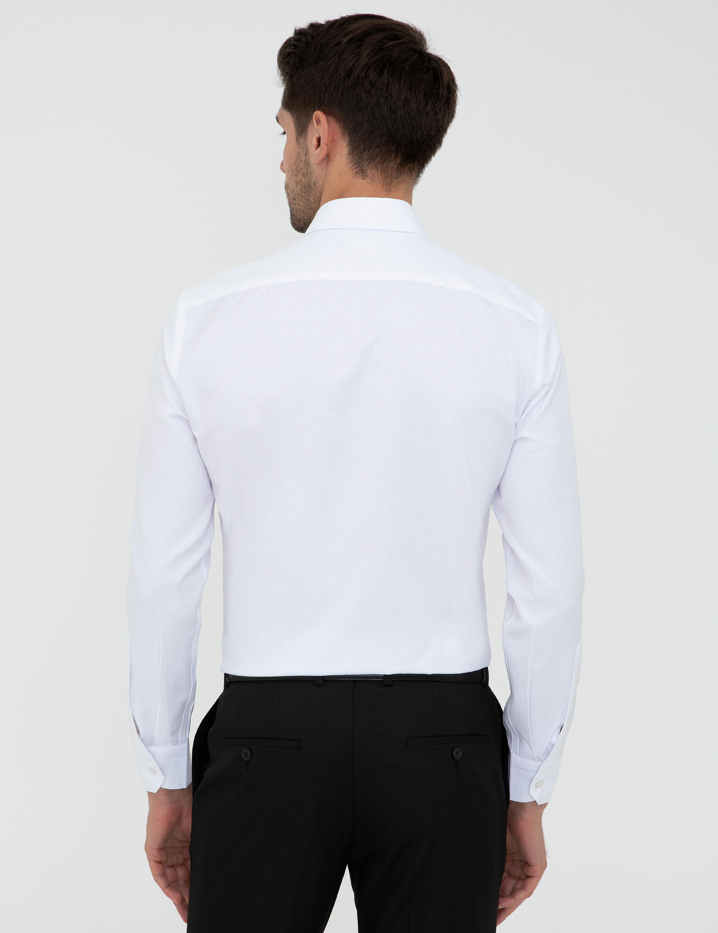 Beyaz Slim Fit Oxford Gömlek