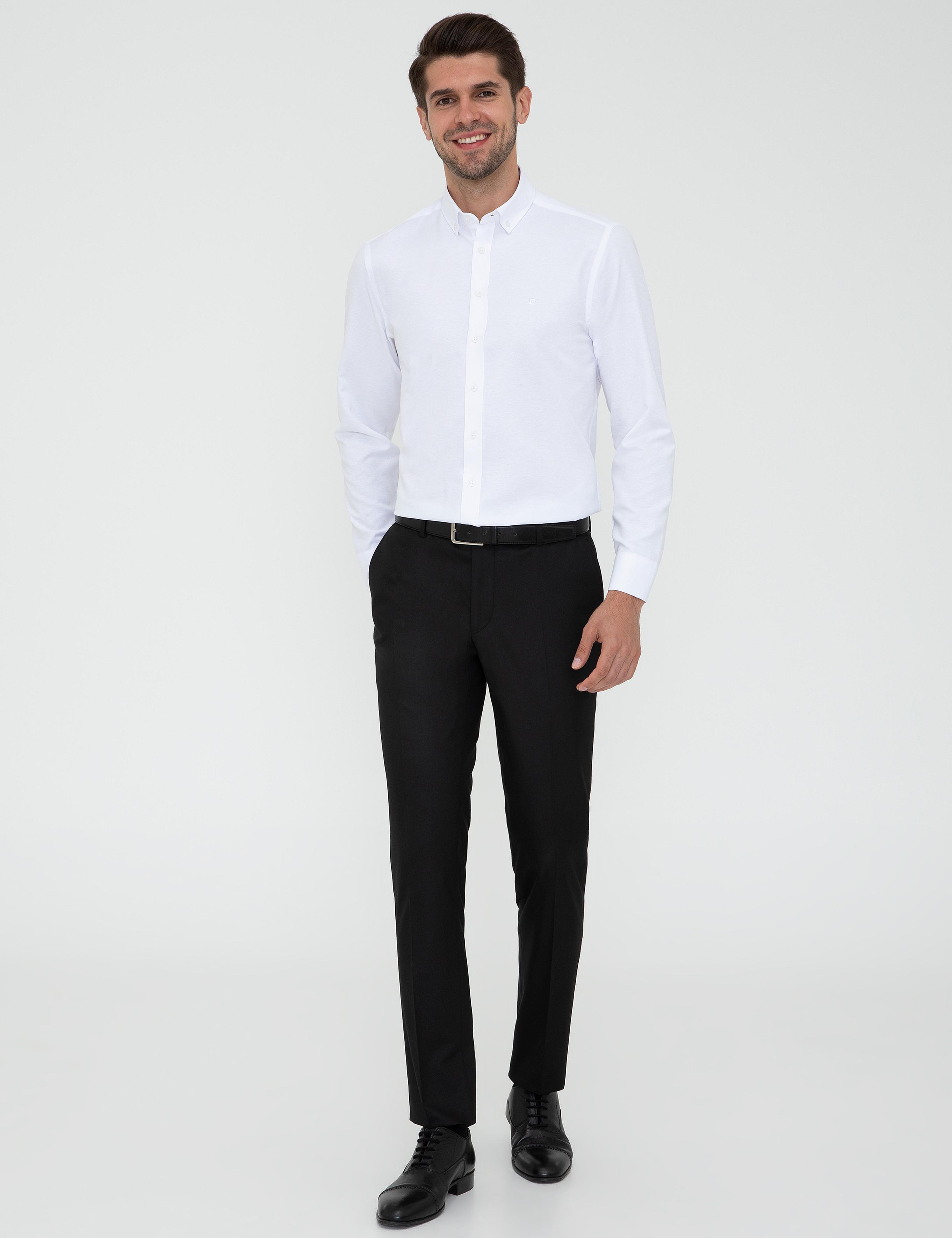 Beyaz Slim Fit Oxford Gömlek