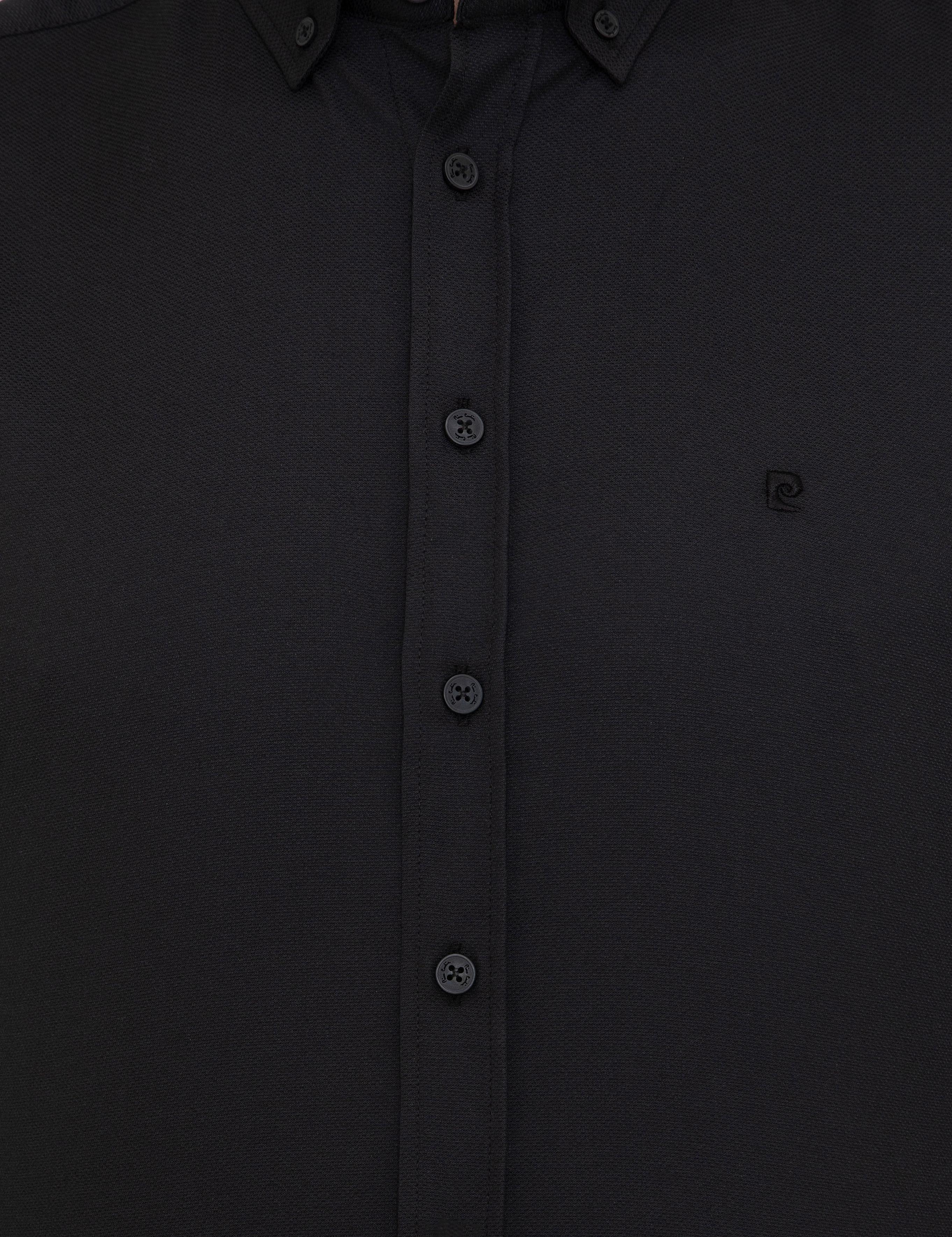 Siyah Slim Fit Oxford Gömlek