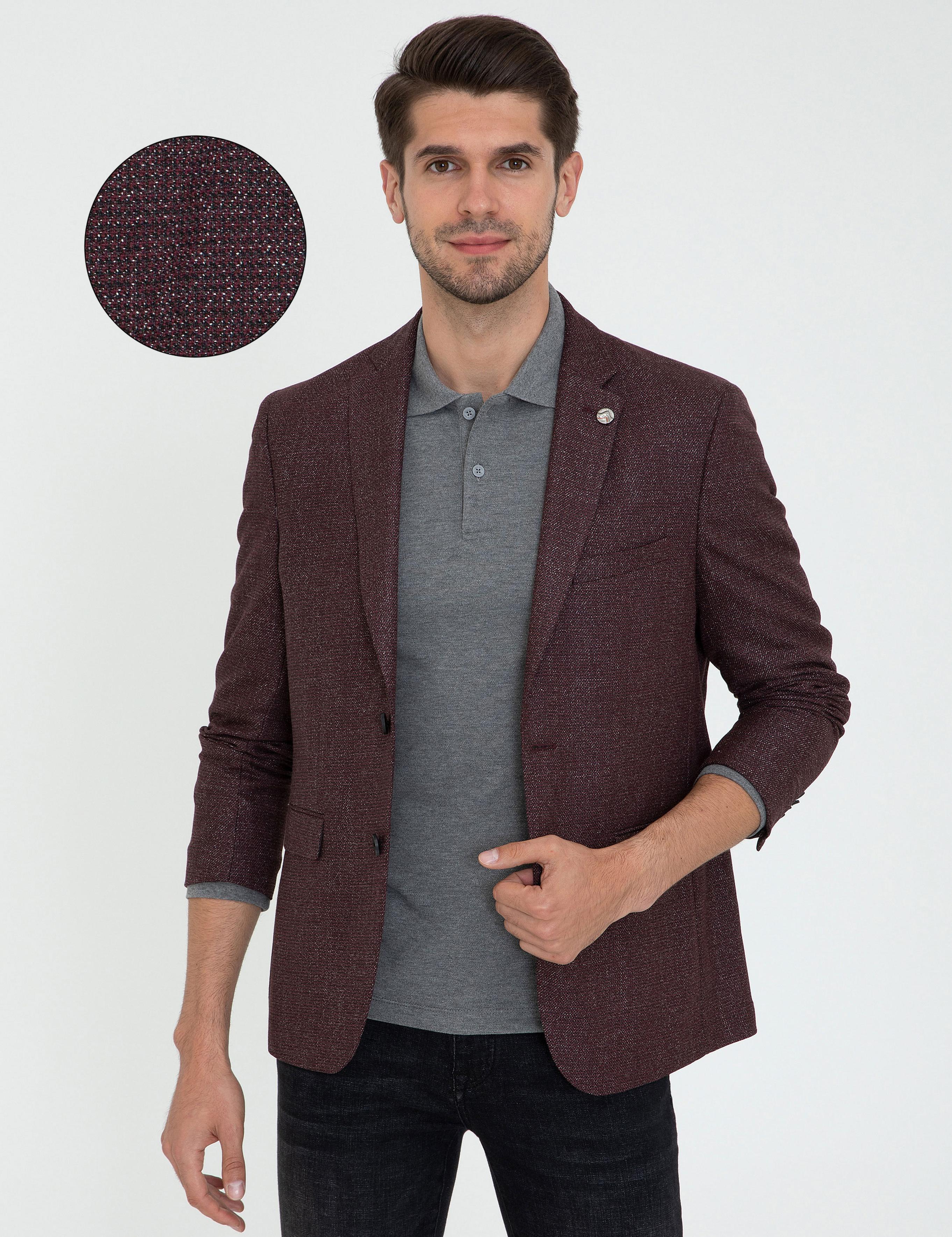 Bordo Slim Fit Ceket