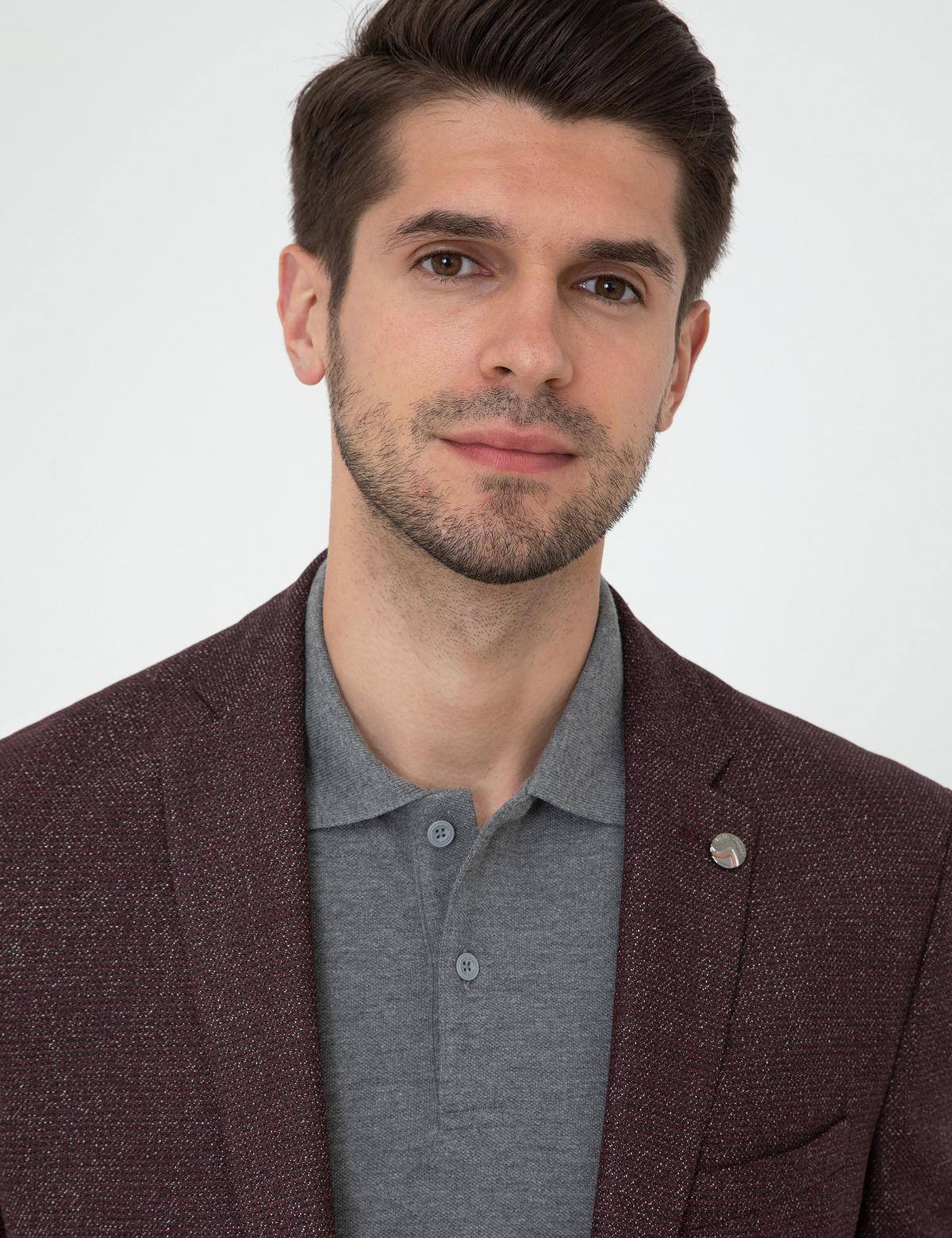 Bordo Slim Fit Ceket - 50228623077