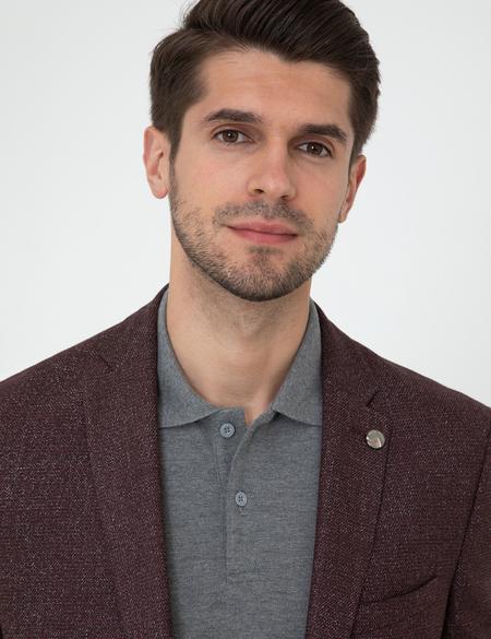 Bordo Slim Fit Ceket - 50228623077