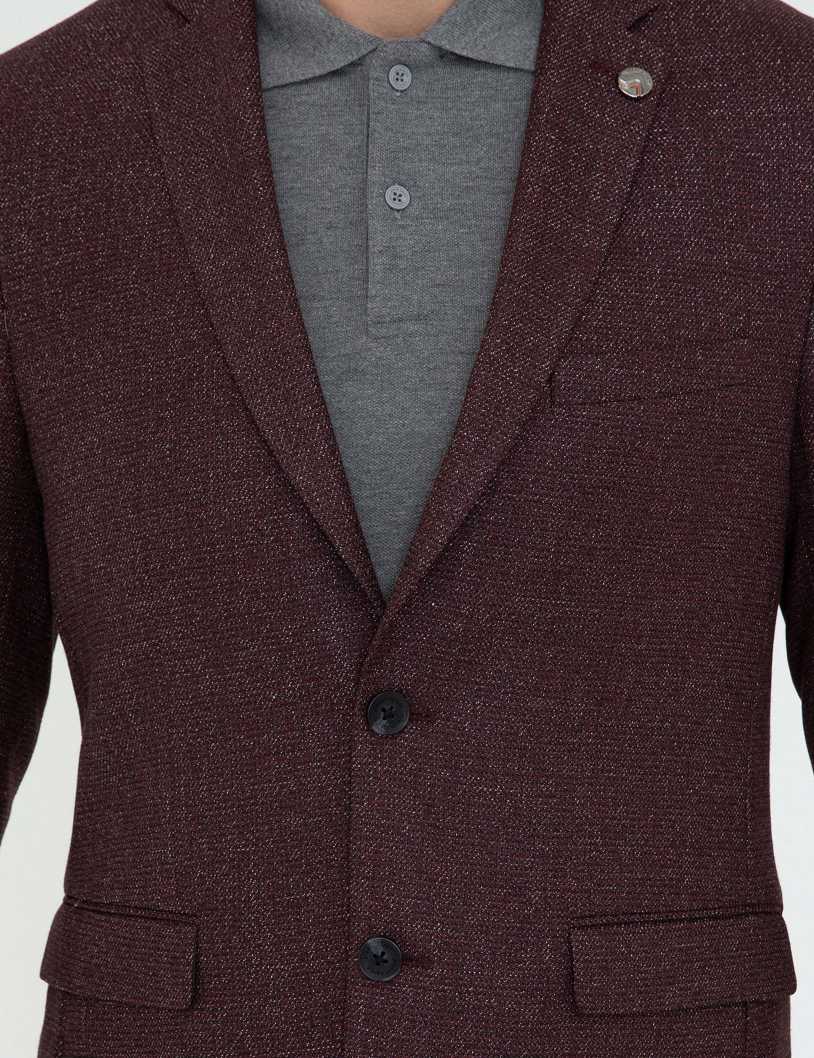 Bordo Slim Fit Ceket