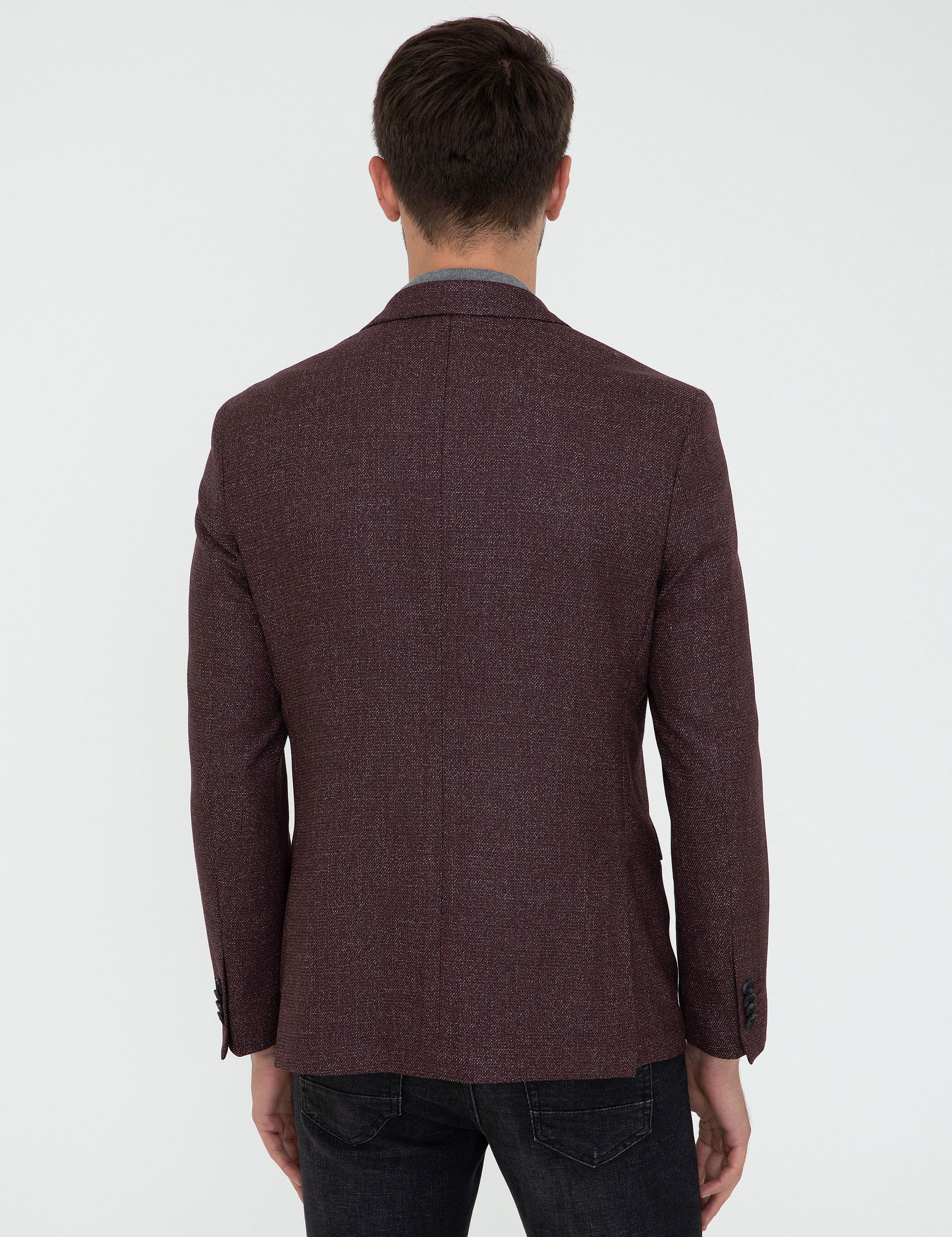 Bordo Slim Fit Ceket