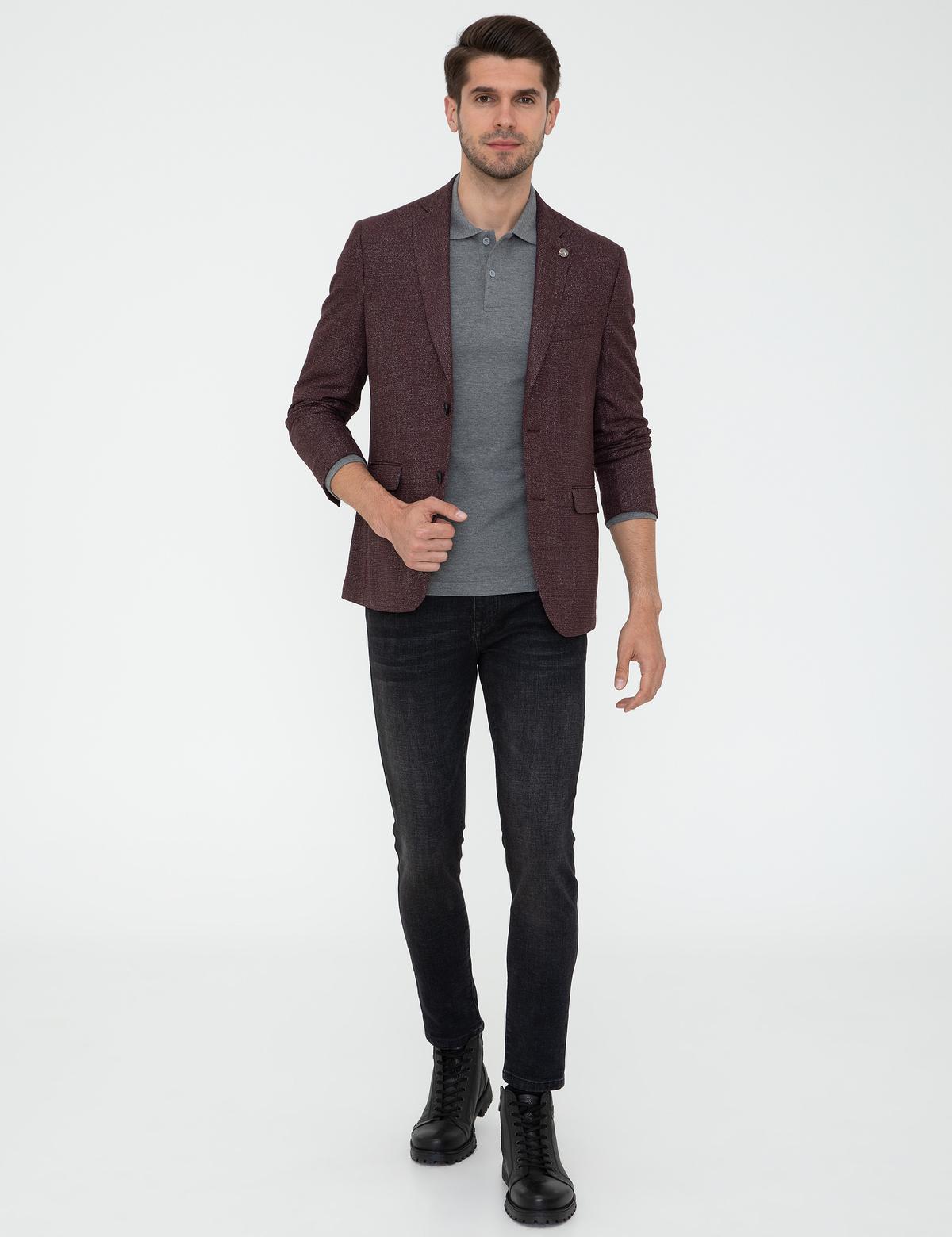 Bordo Slim Fit Ceket - 50228623077