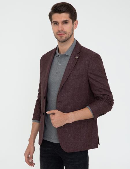 Bordo Slim Fit Ceket - 50228623077