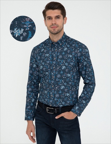 İndigo Regular Fit Uzun Kollu Gömlek