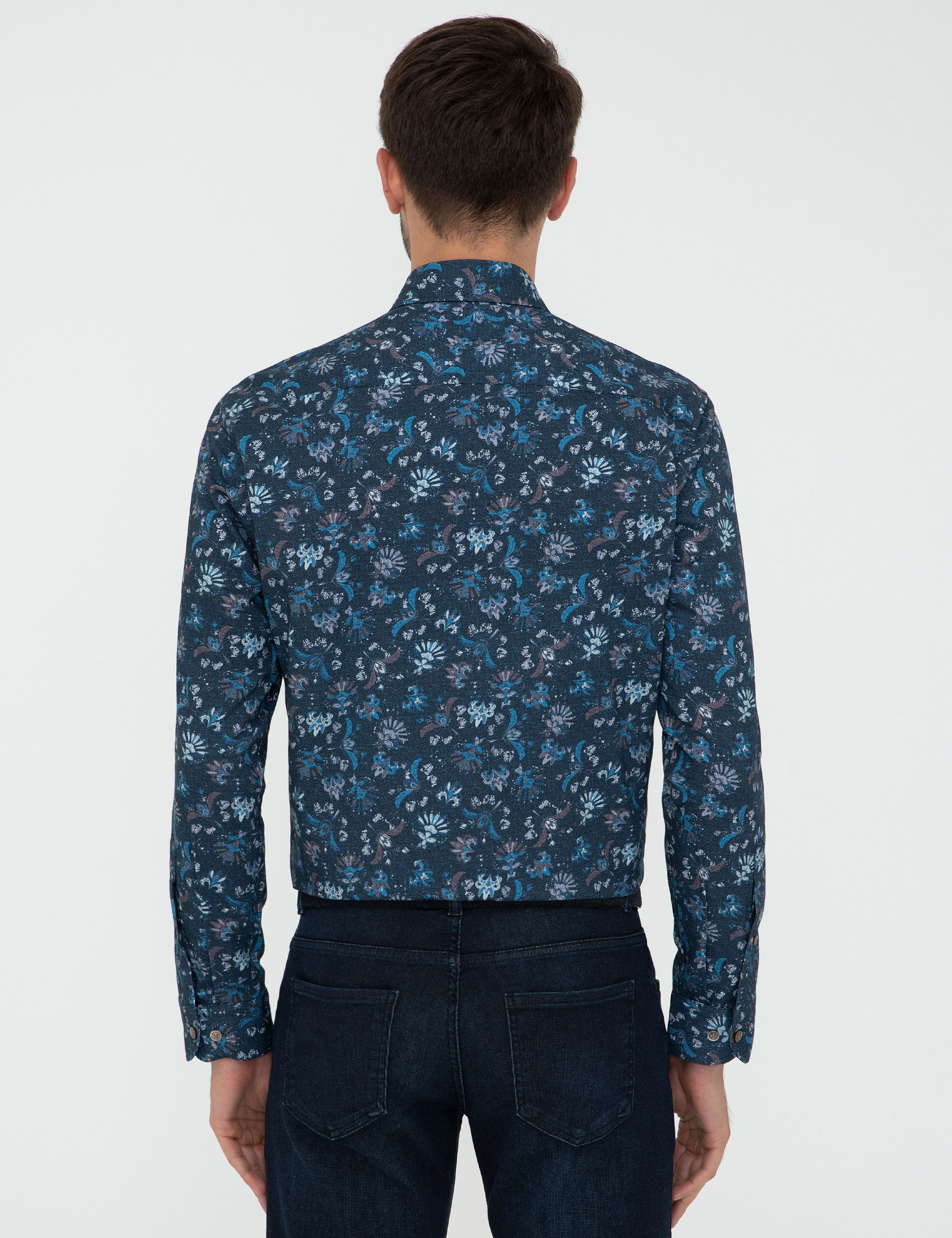 İndigo Regular Fit Uzun Kollu Gömlek - Image 3