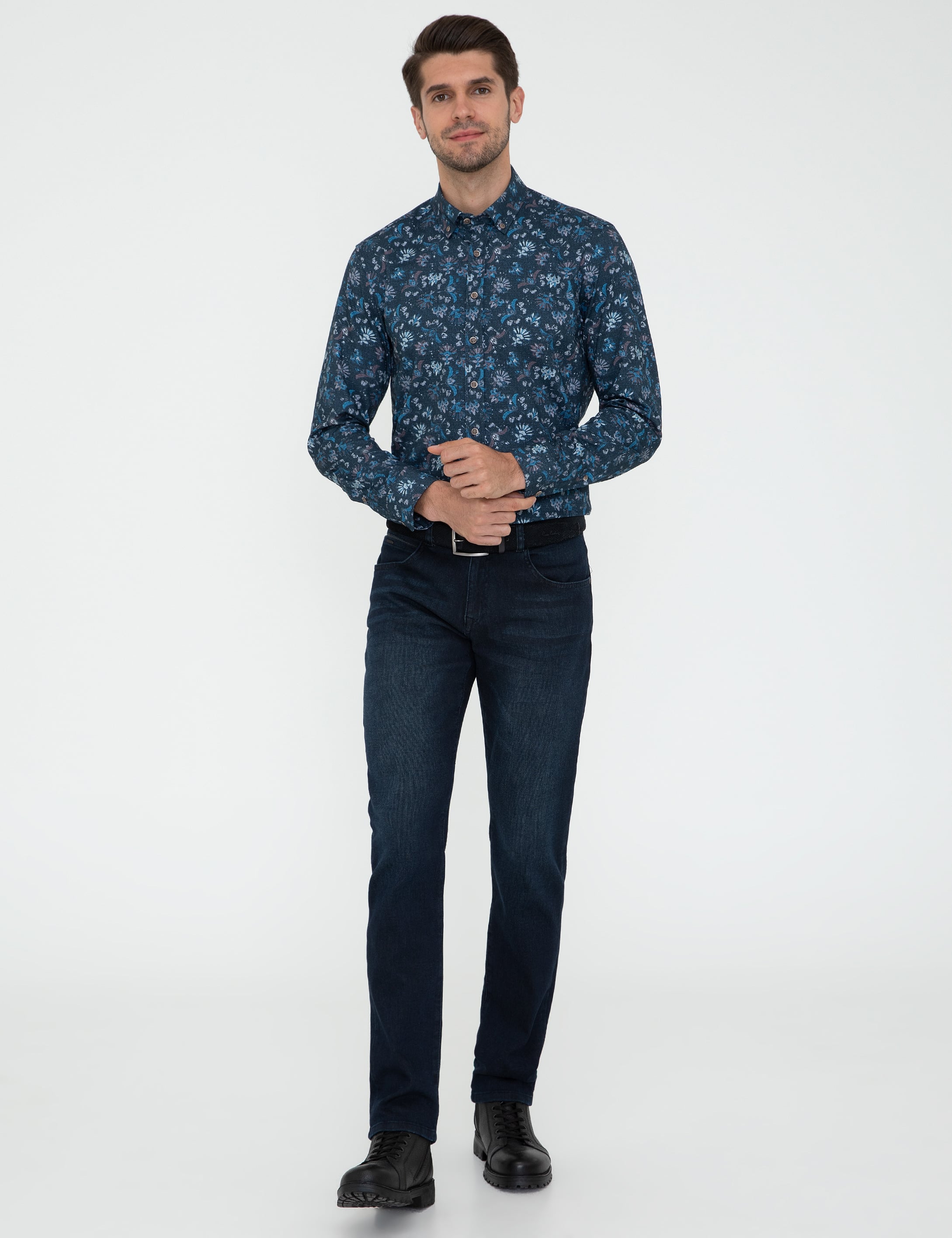 İndigo Regular Fit Uzun Kollu Gömlek