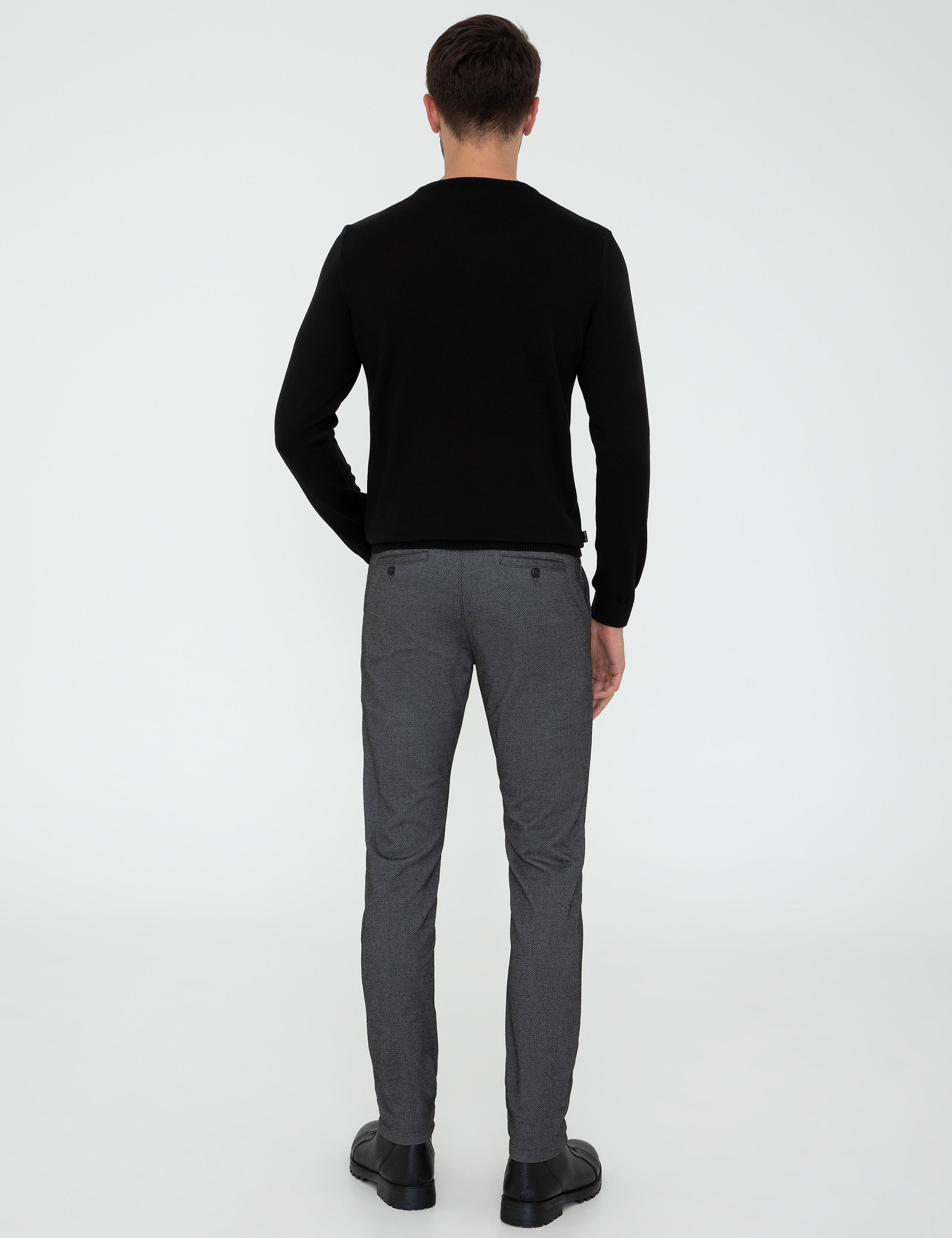 Antrasit Slim Fit Kanvas Pantolon