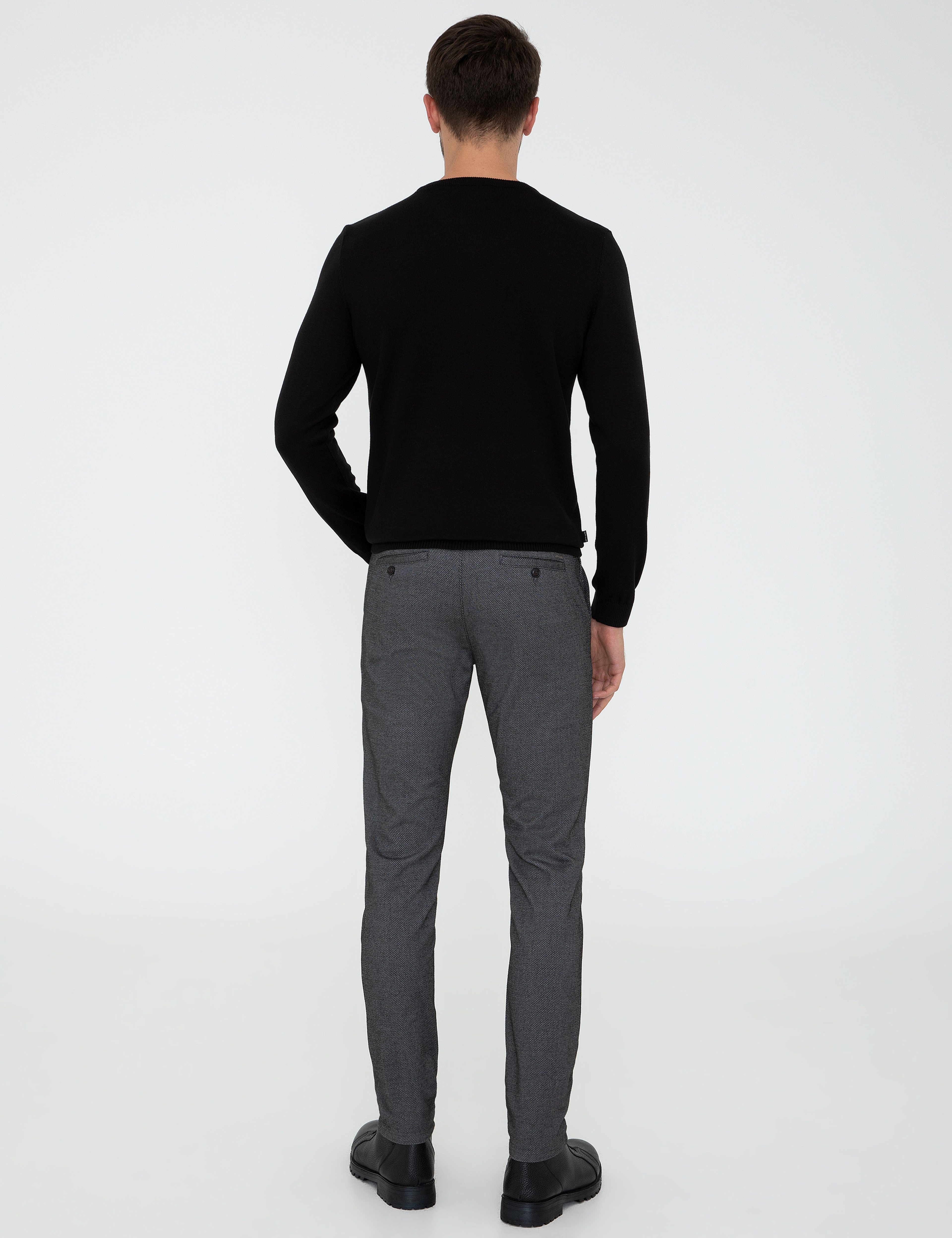 Antrasit Slim Fit Kanvas Pantolon - Image 3