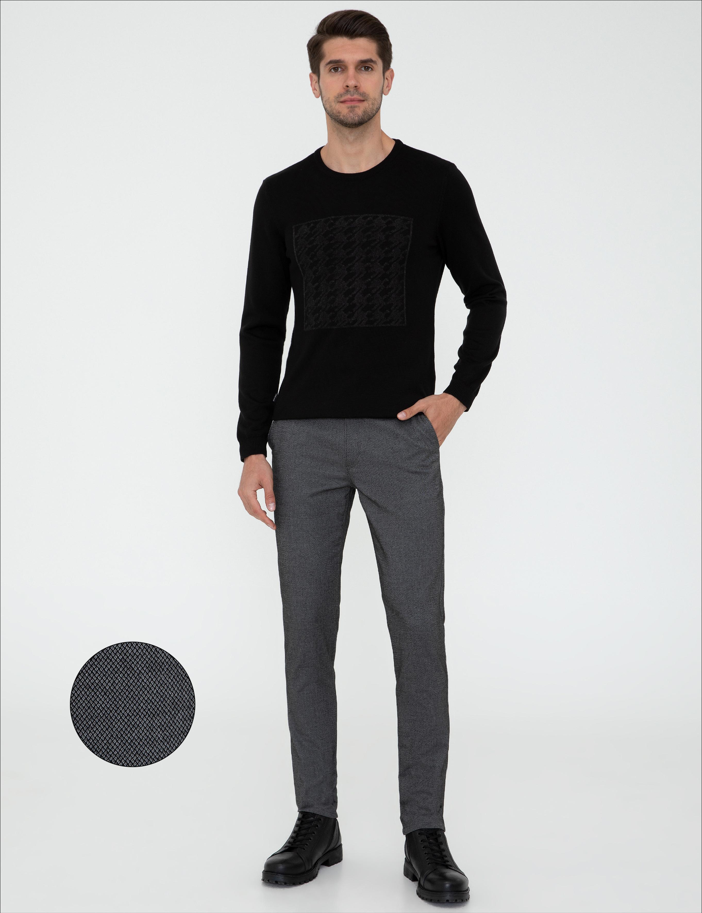 Antrasit Slim Fit Kanvas Pantolon