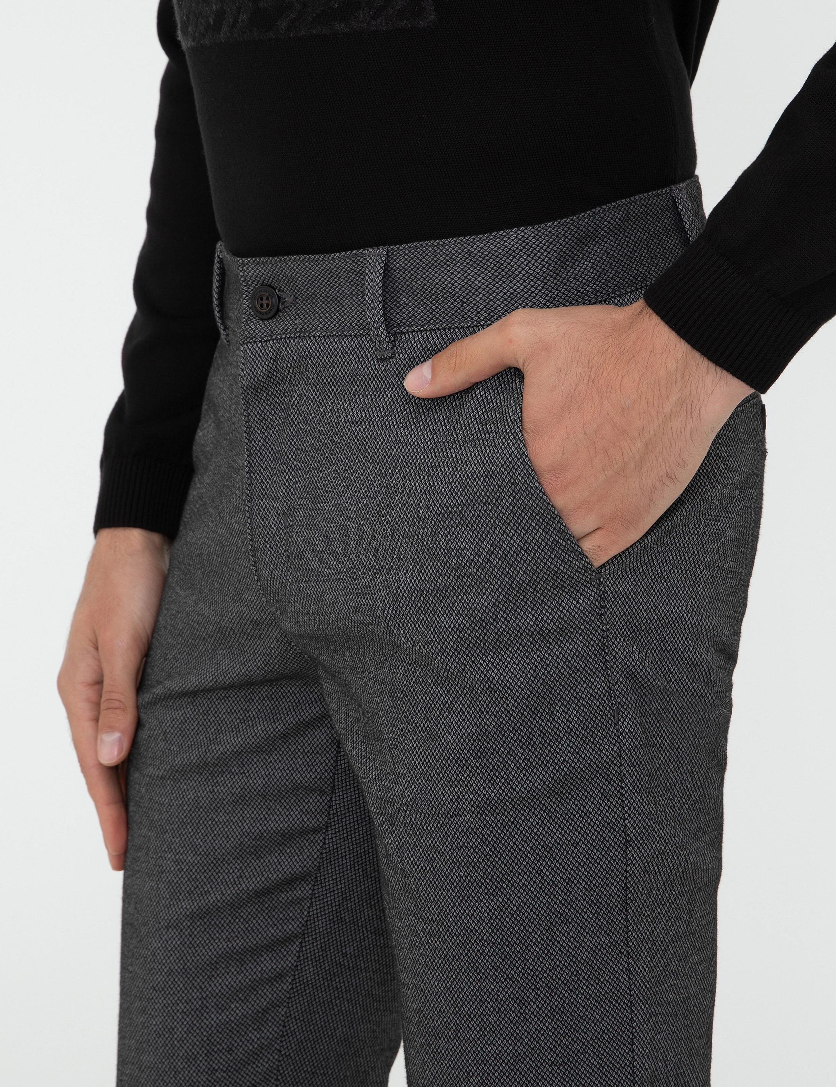 Antrasit Slim Fit Kanvas Pantolon