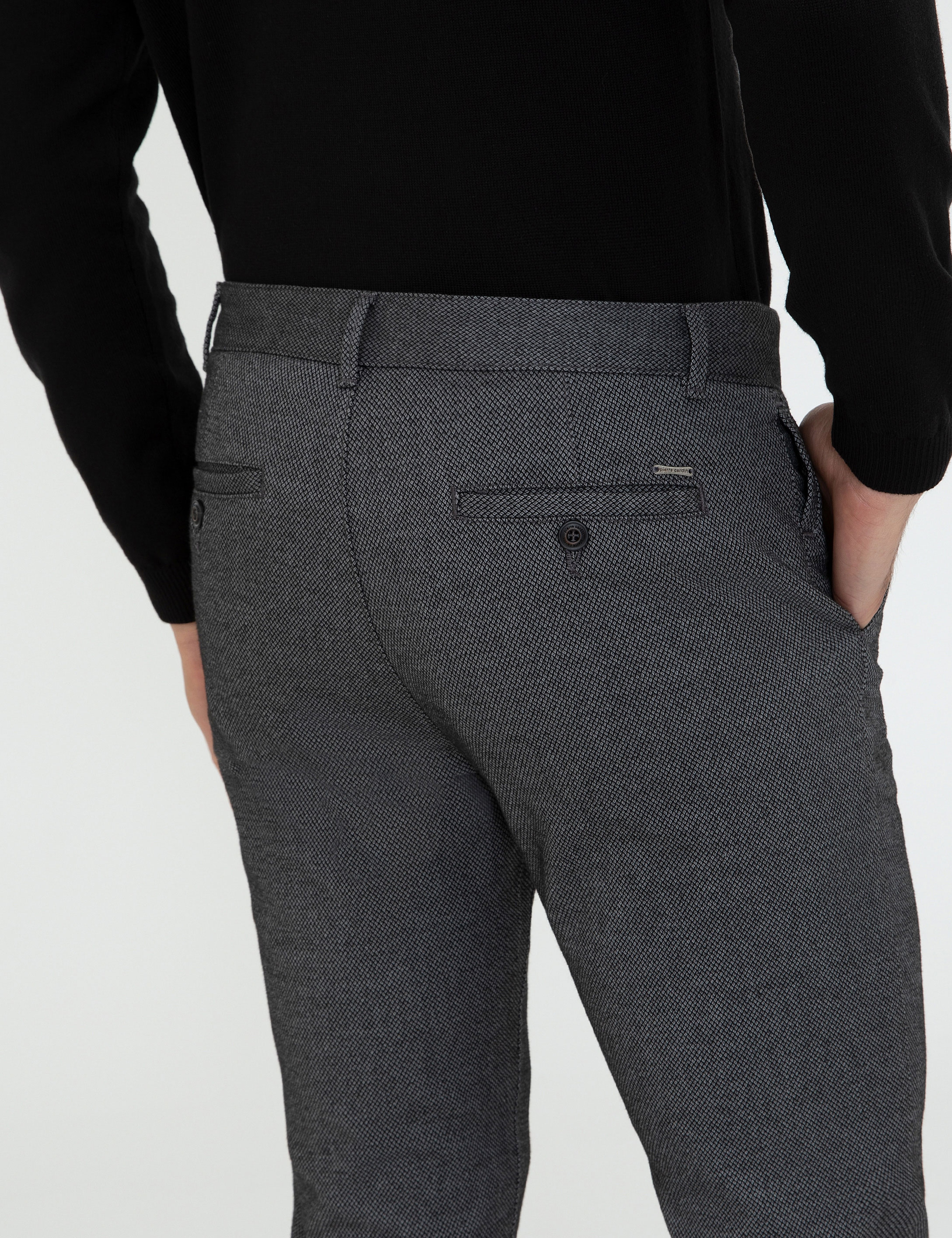 Antrasit Slim Fit Kanvas Pantolon