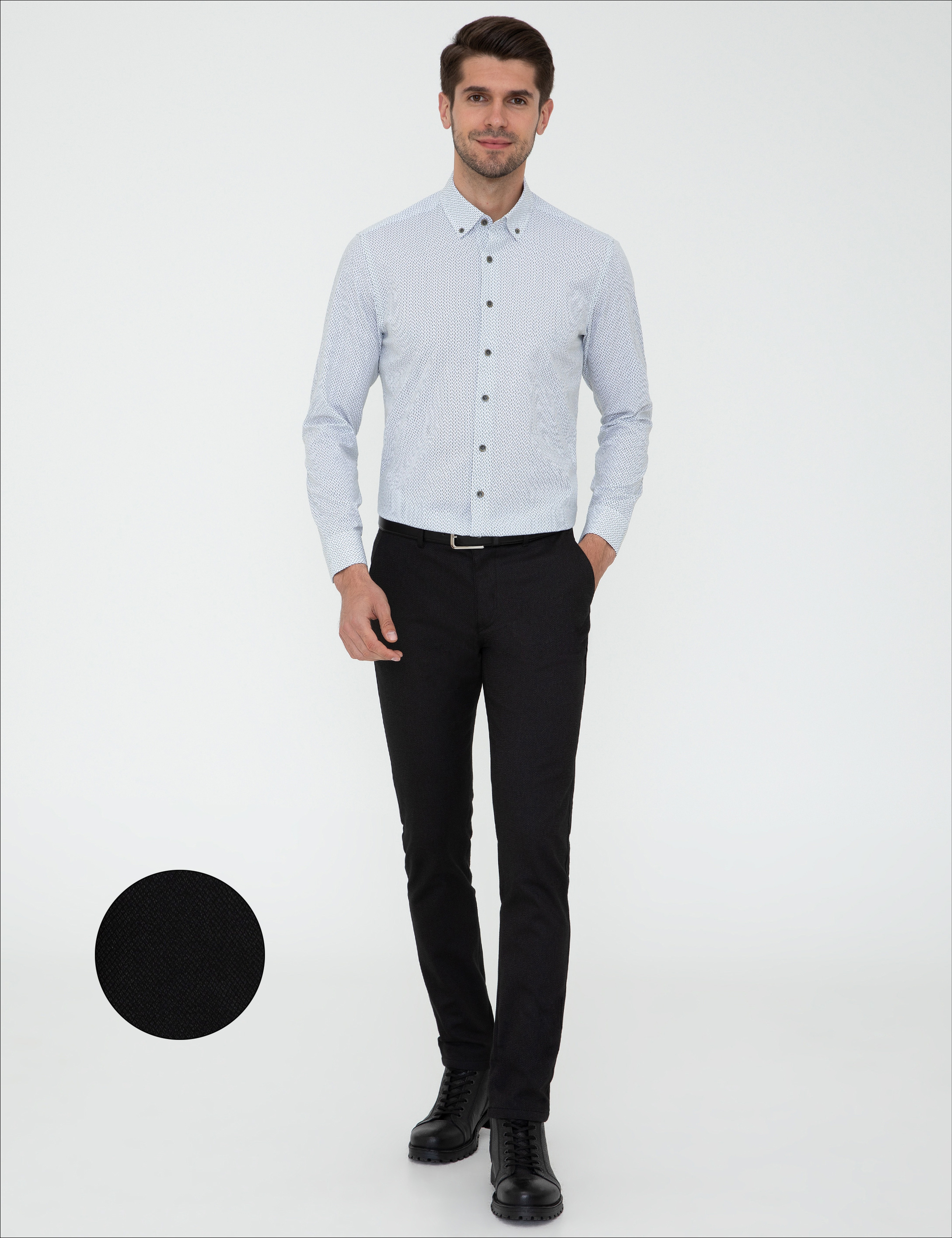 Siyah Slim Fit Kanvas Pantolon