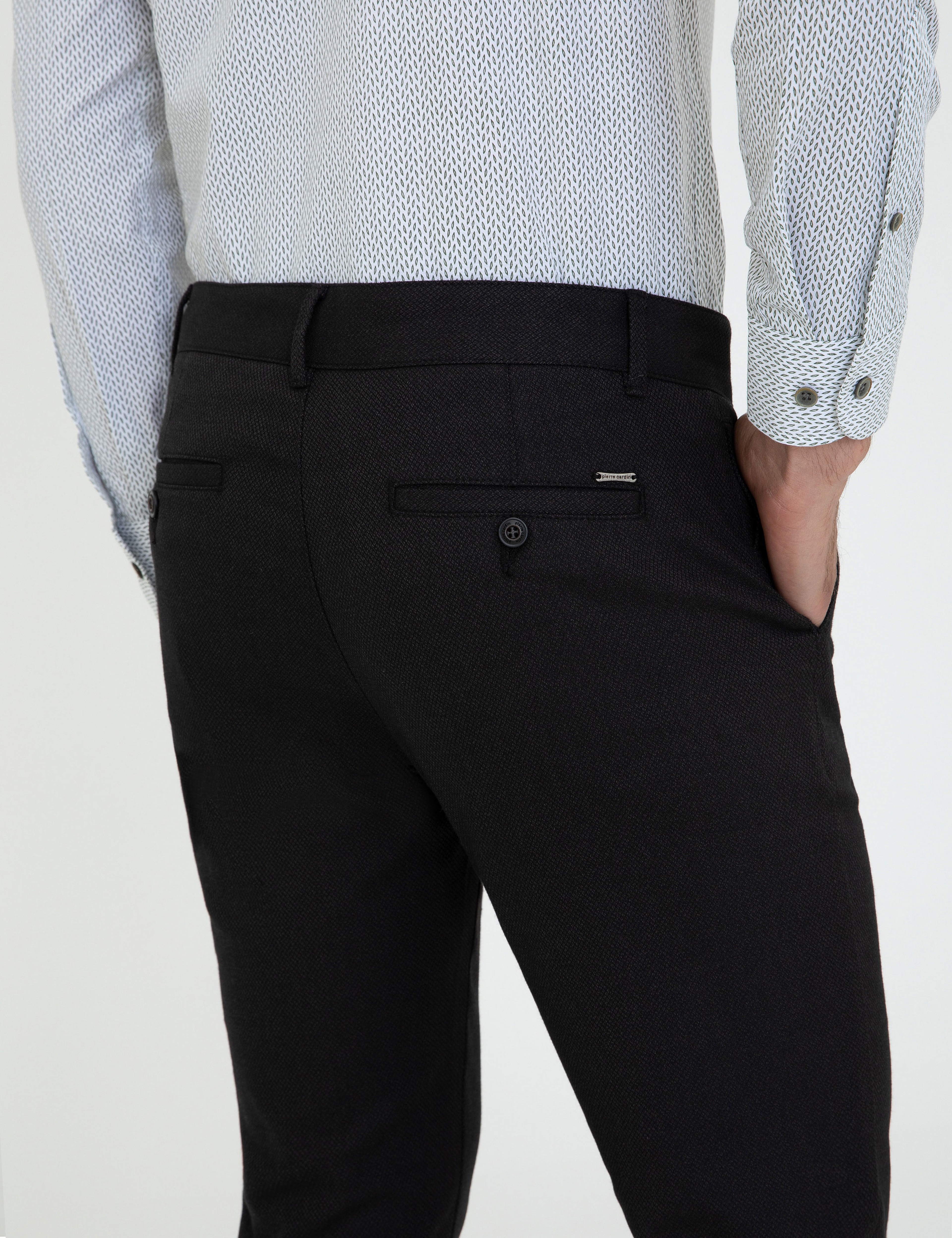 Siyah Slim Fit Kanvas Pantolon