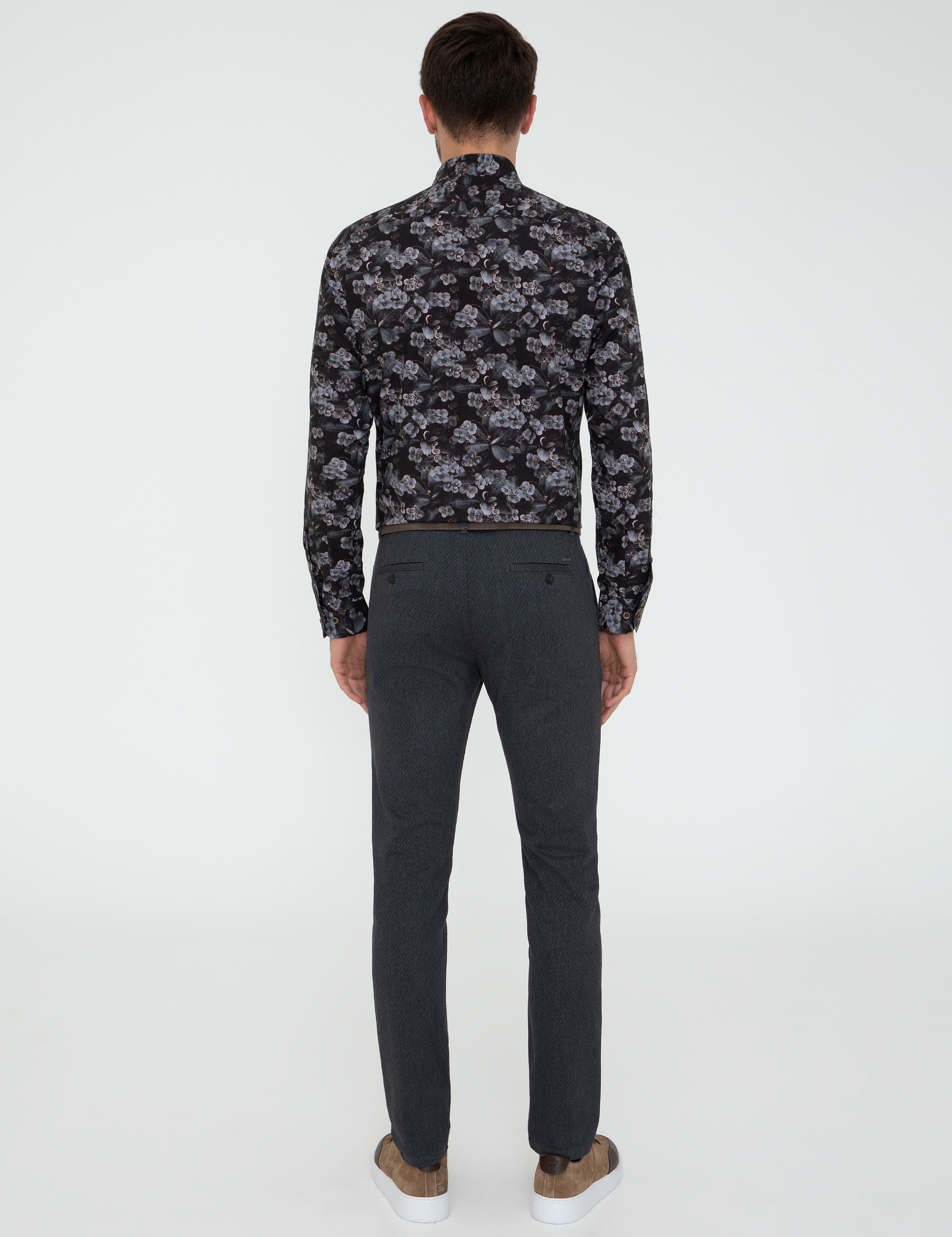 Lacivert Slim Fit Kanvas Pantolon - Image 3