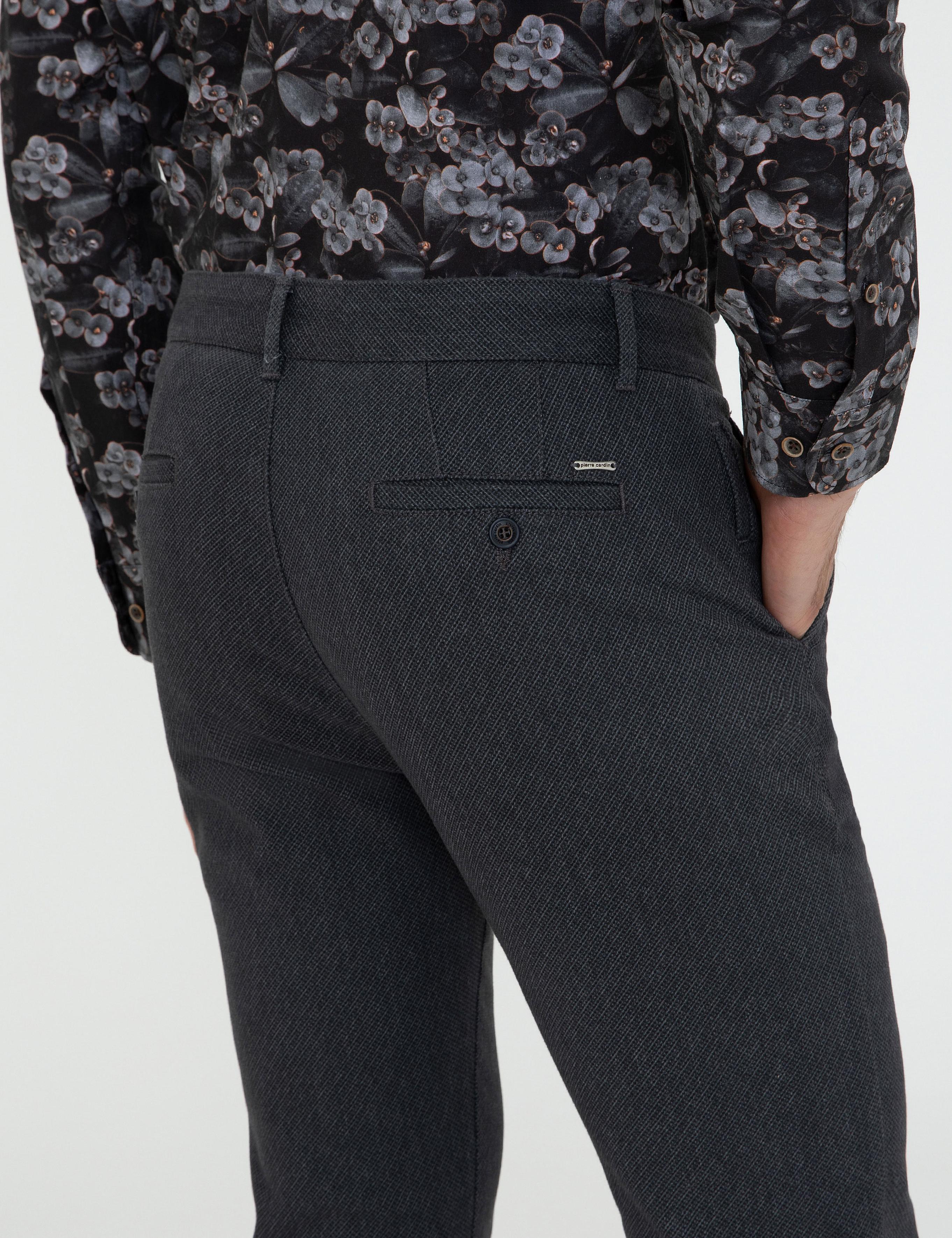 Lacivert Slim Fit Kanvas Pantolon