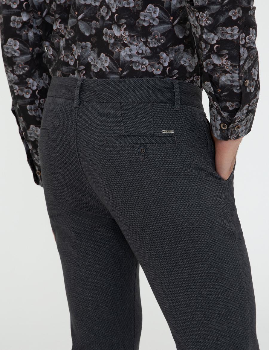 Lacivert Slim Fit Kanvas Pantolon