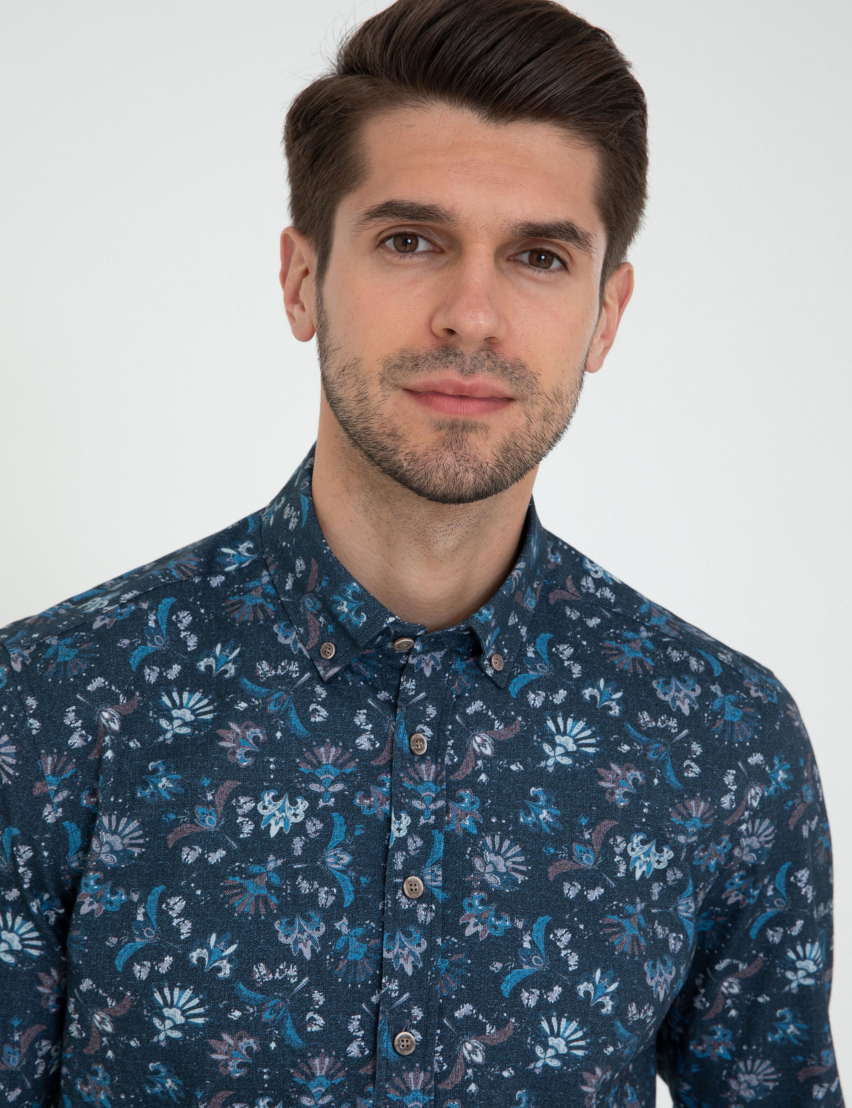 İndigo Regular Fit Uzun Kollu Gömlek