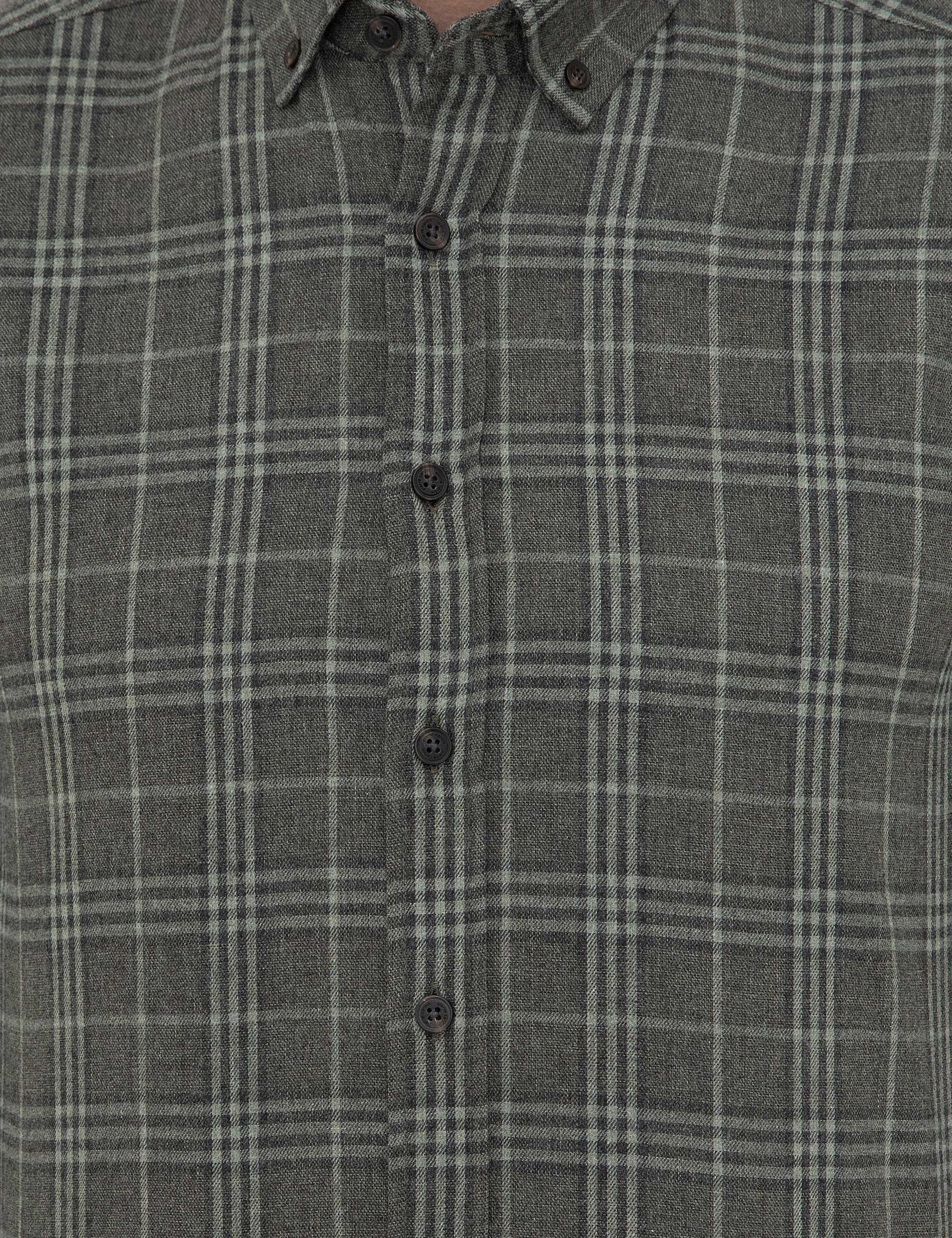 Haki Regular Fit Uzun Kollu Gömlek - Image 5