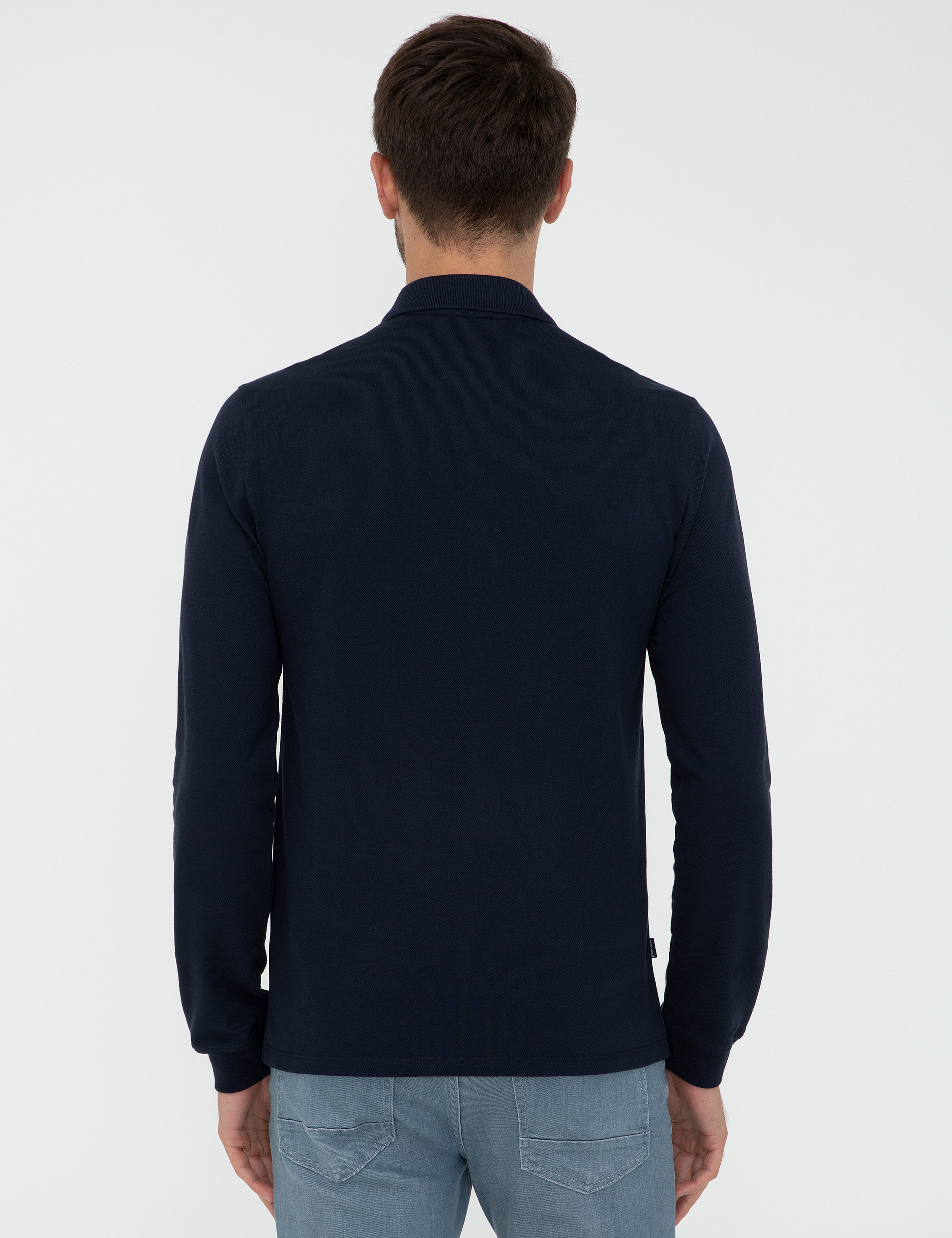 Lacivert Slim Fit Basic Sweatshirt - Image 4