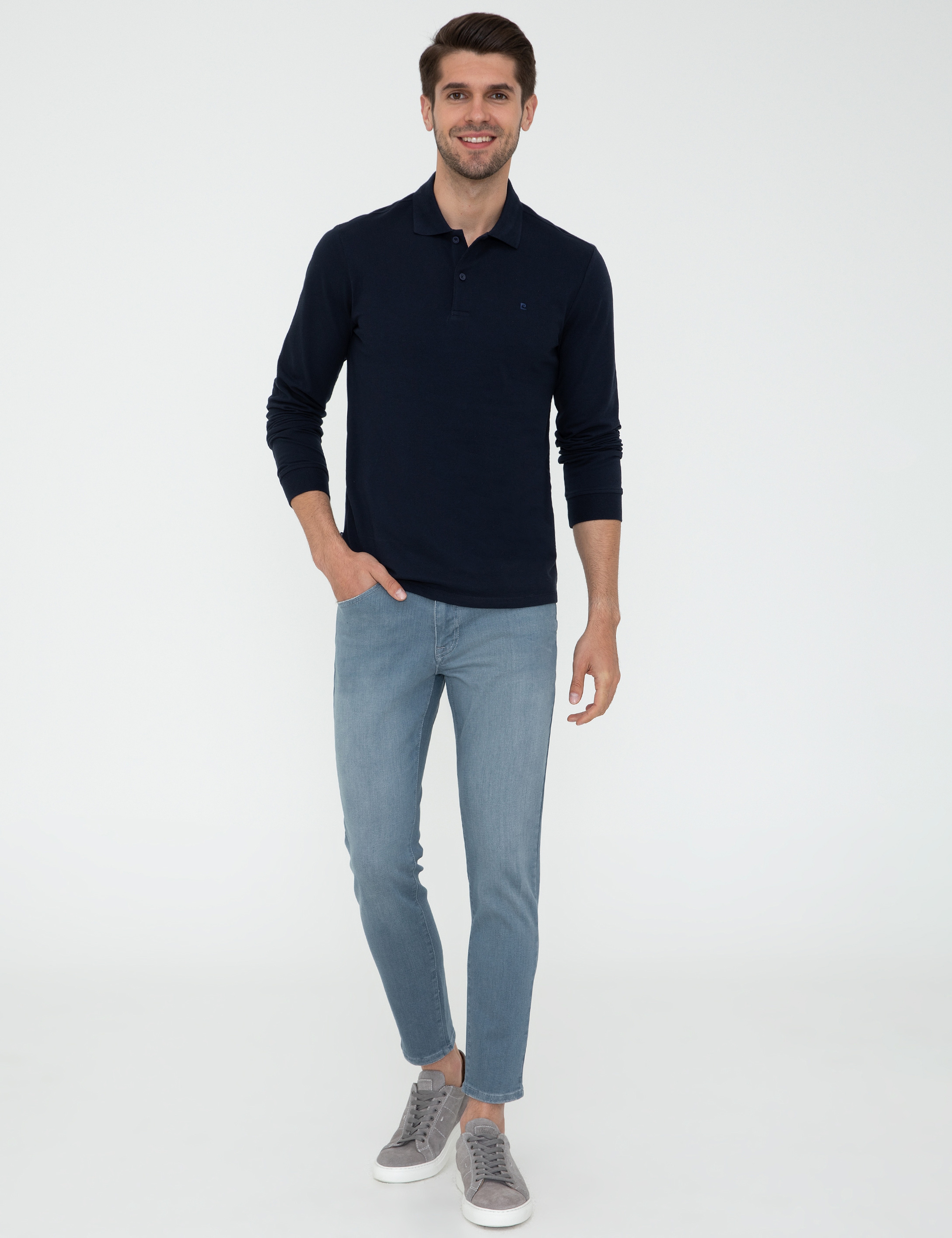 Lacivert Slim Fit Basic Sweatshirt - Image 5