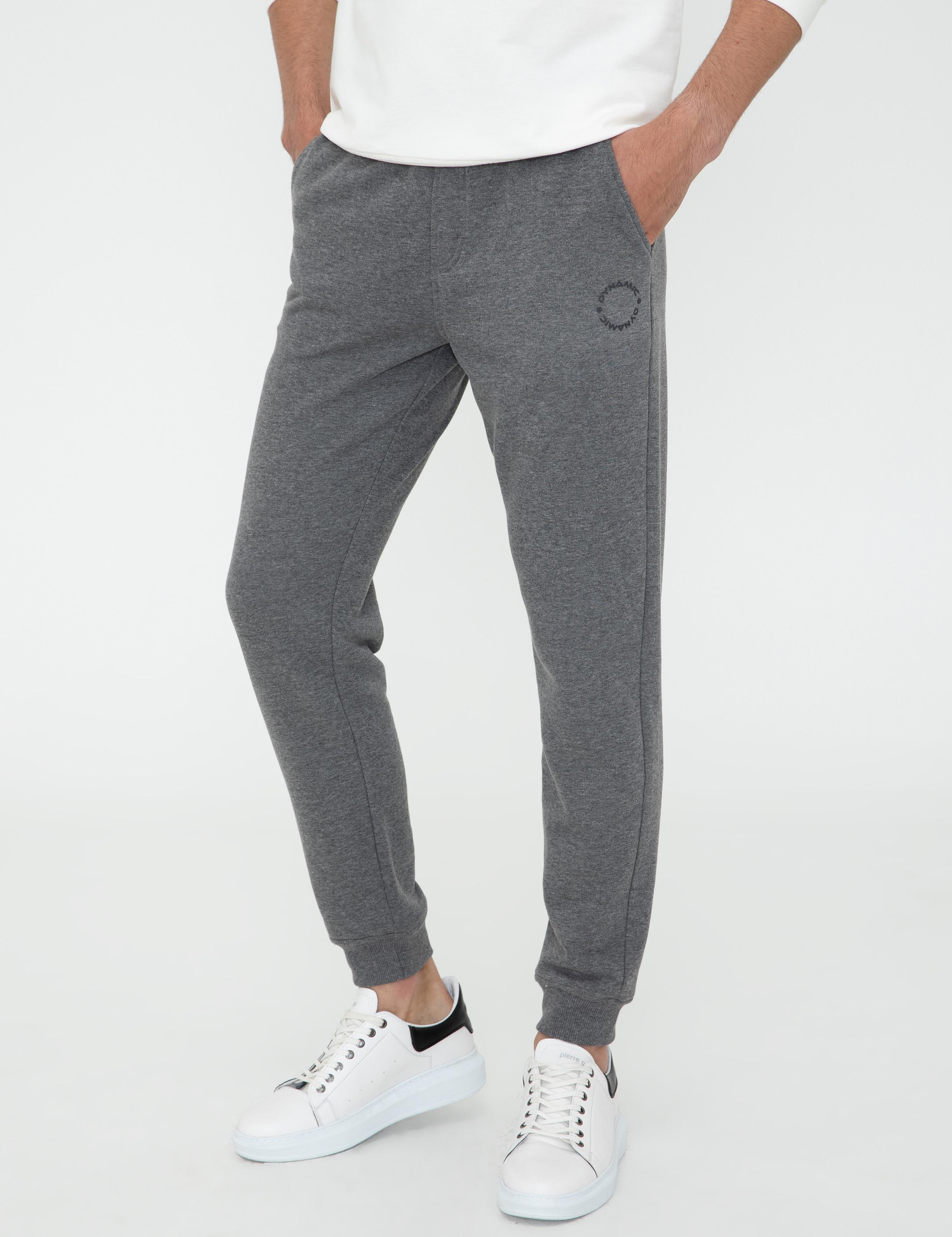 Antrasit Melanj Slim Fit Eşofman Altı