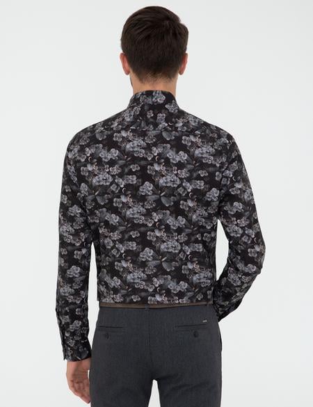 Siyah Regular Fit Uzun Kollu Gömlek - 50238741001