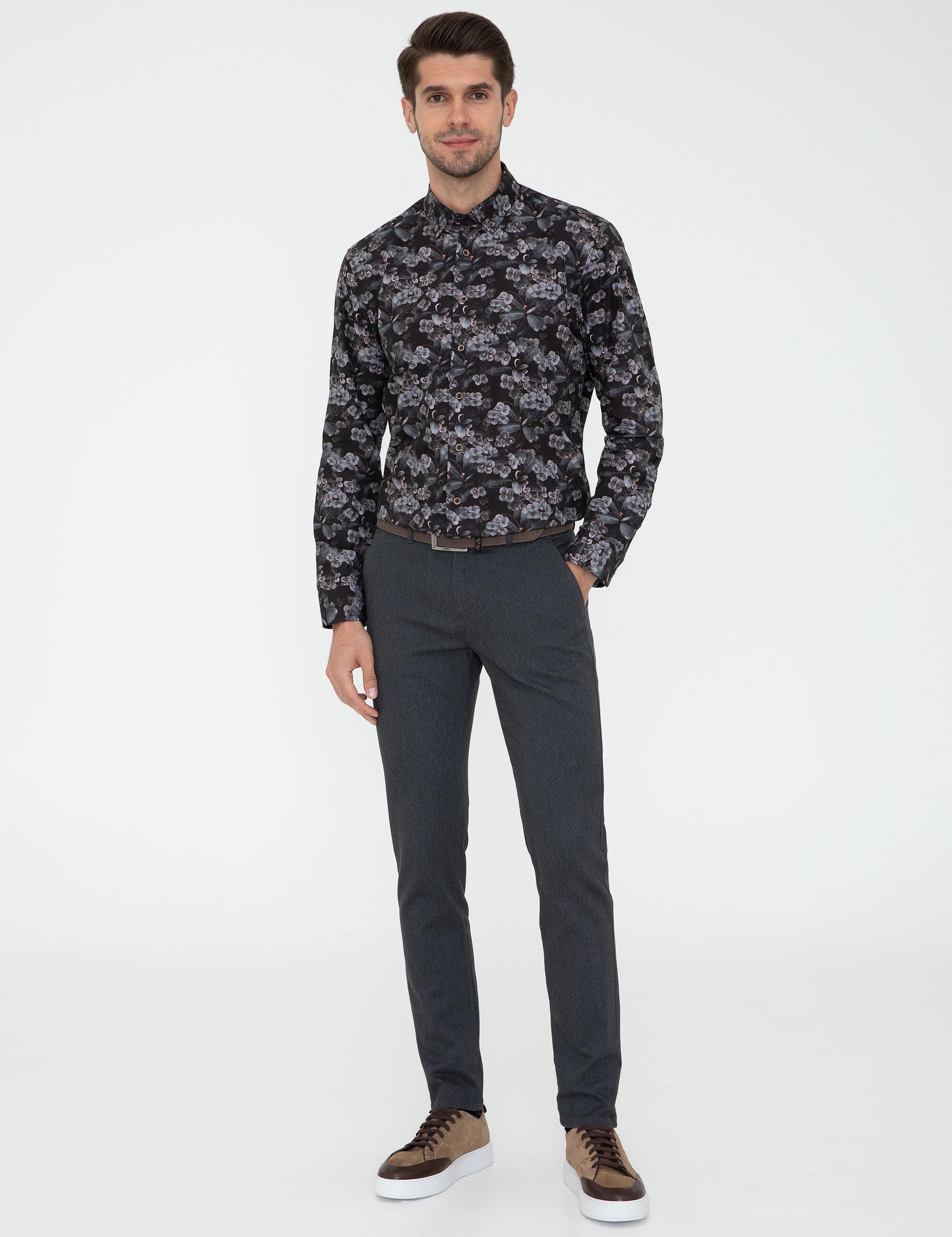 Siyah Regular Fit Uzun Kollu Gömlek