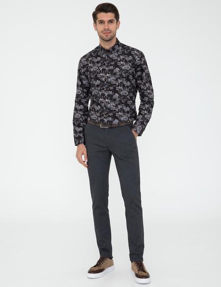 Siyah Regular Fit Uzun Kollu Gömlek - 50238741001